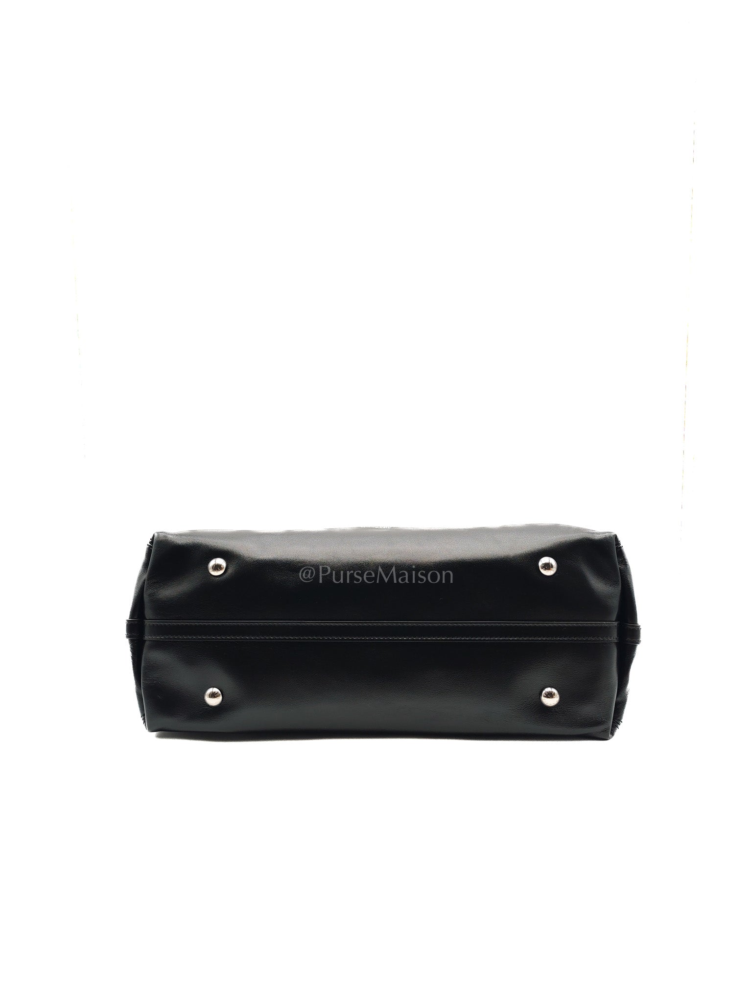 Carry All Vibe MM in Black Lambskin Leather & Silver Hardware Microchip