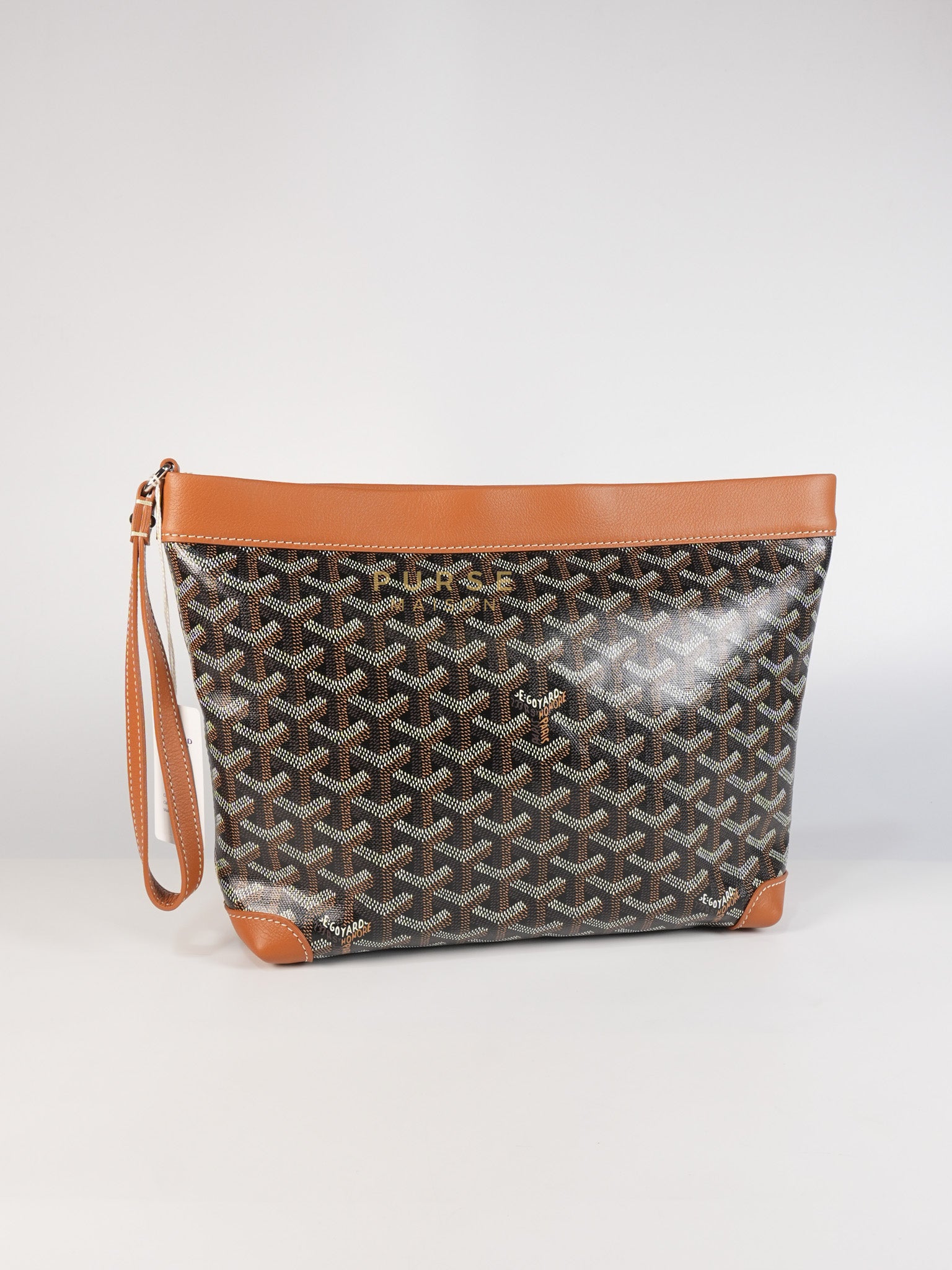 Conti Pouch in Tan Goyardine Canvas | Purse Maison Luxury Bags Shop