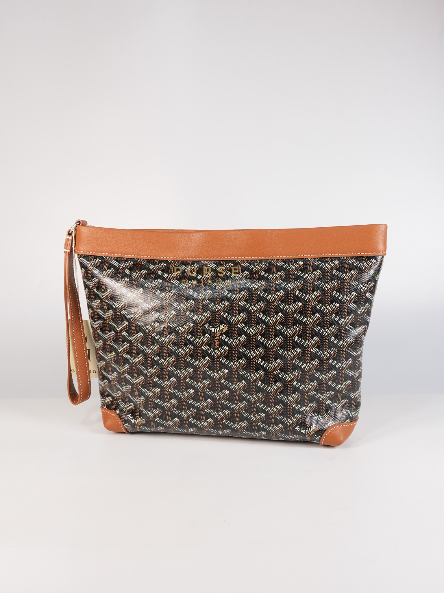 Conti Pouch in Tan Goyardine Canvas | Purse Maison Luxury Bags Shop