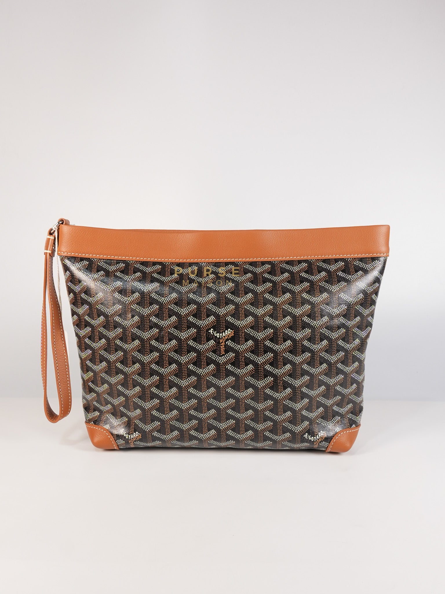 Conti Pouch in Tan Goyardine Canvas | Purse Maison Luxury Bags Shop