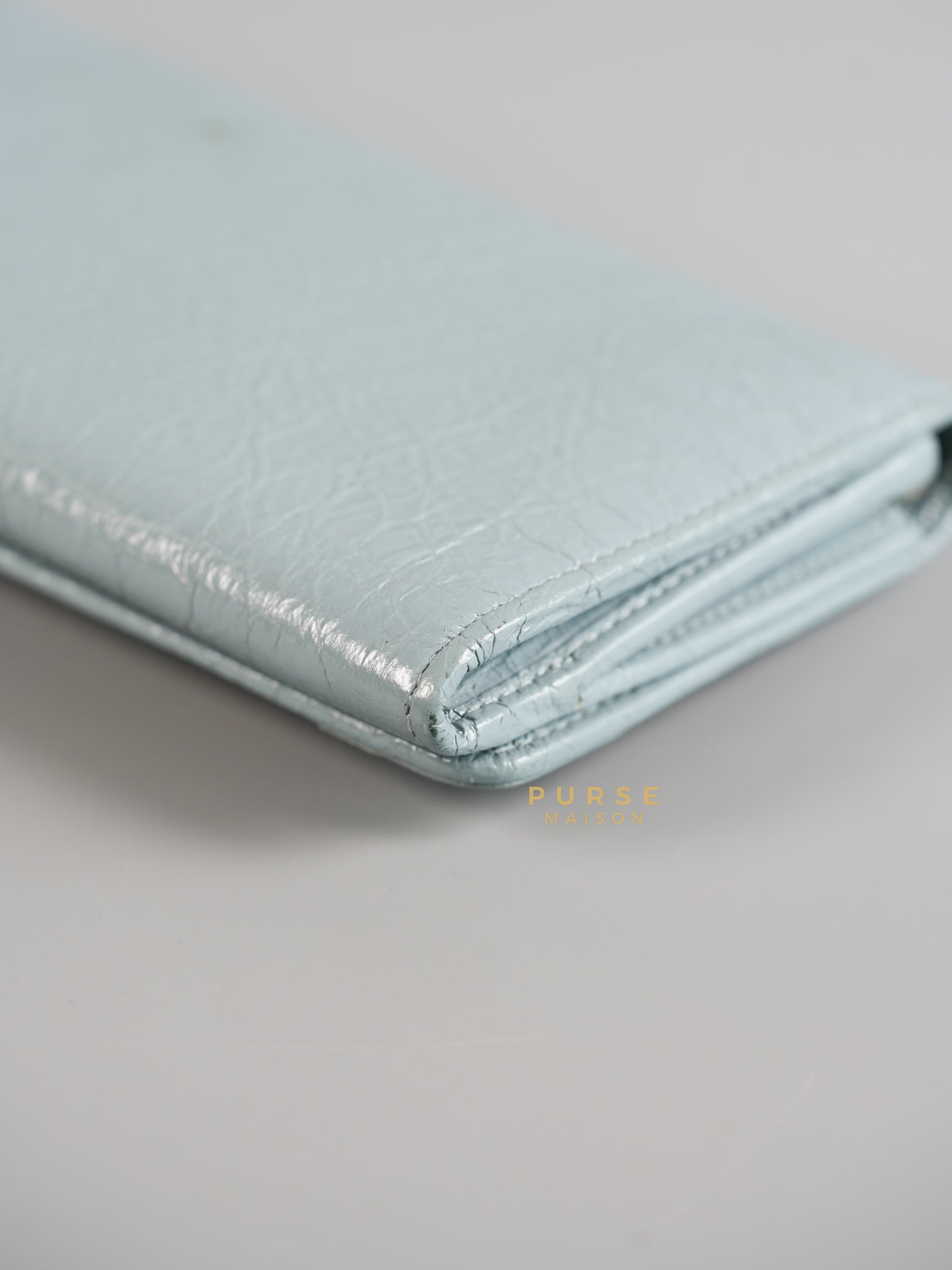 Continental City Long Wallet in Light Blue Leather | Purse Maison Luxury Bags Shop