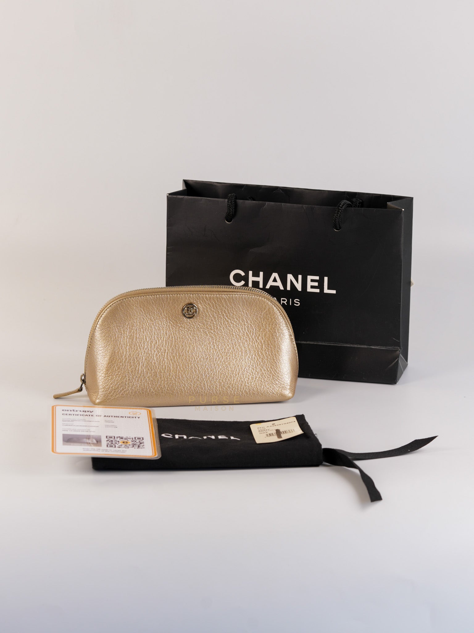 Cosmetic Case Metallic Goatskin Leather and Silver Hardware Series 11 | Purse Maison Luxury Bags Shop
