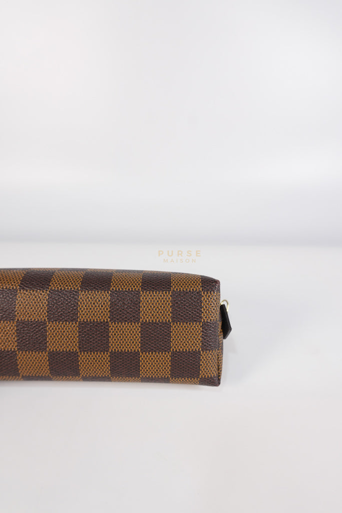 Cosmetic Pouch in Damier Ebene Canvas Red Interior (Date Code: SR3197) | Purse Maison Luxury Bags Shop