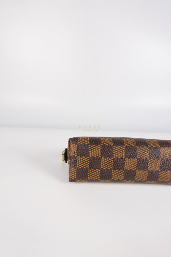 Cosmetic Pouch in Damier Ebene Canvas Red Interior (Date Code: SR3197) | Purse Maison Luxury Bags Shop