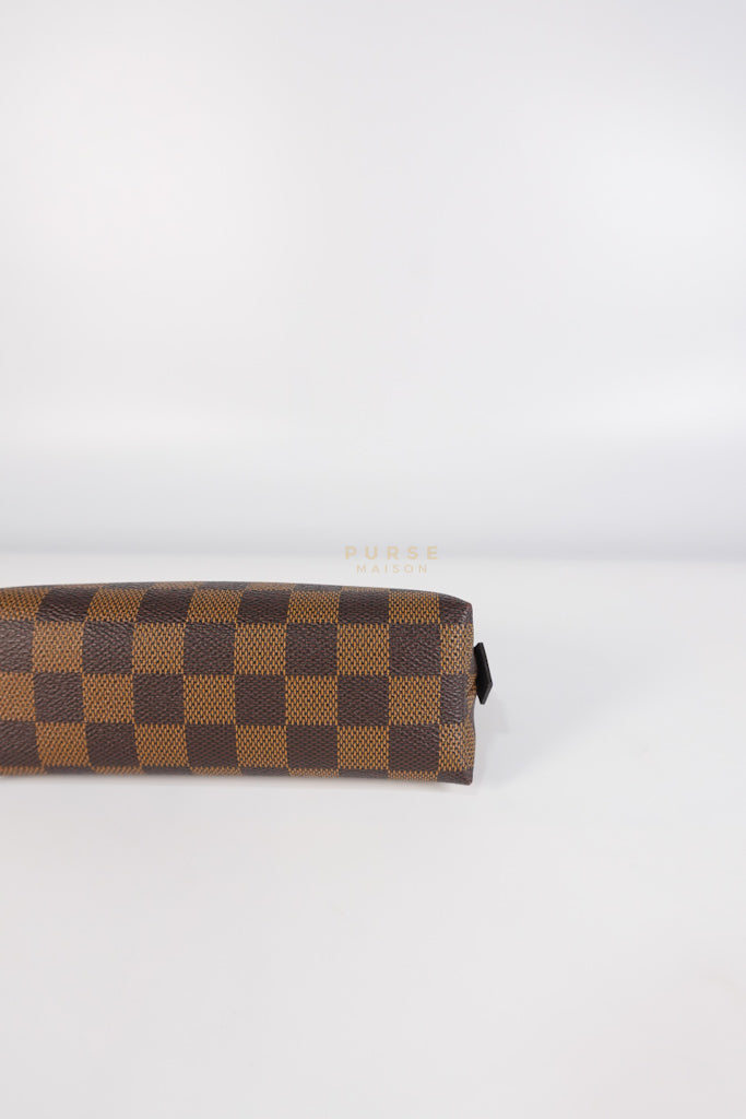 Cosmetic Pouch in Damier Ebene Canvas Red Interior (Date Code: SR3197) | Purse Maison Luxury Bags Shop