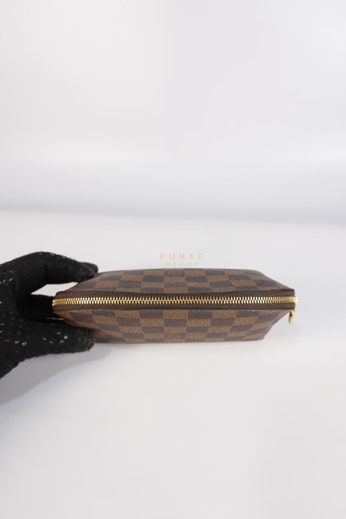 Cosmetic Pouch in Damier Ebene Canvas Red Interior (Date Code: SR3197) | Purse Maison Luxury Bags Shop