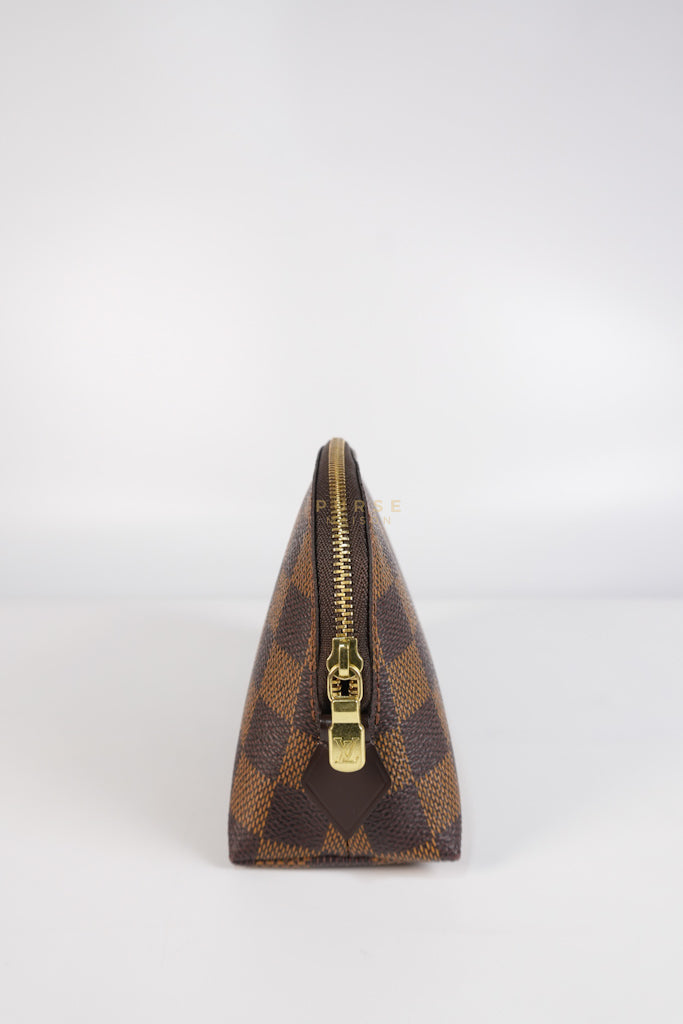 Cosmetic Pouch in Damier Ebene Canvas Red Interior (Date Code: SR3197) | Purse Maison Luxury Bags Shop