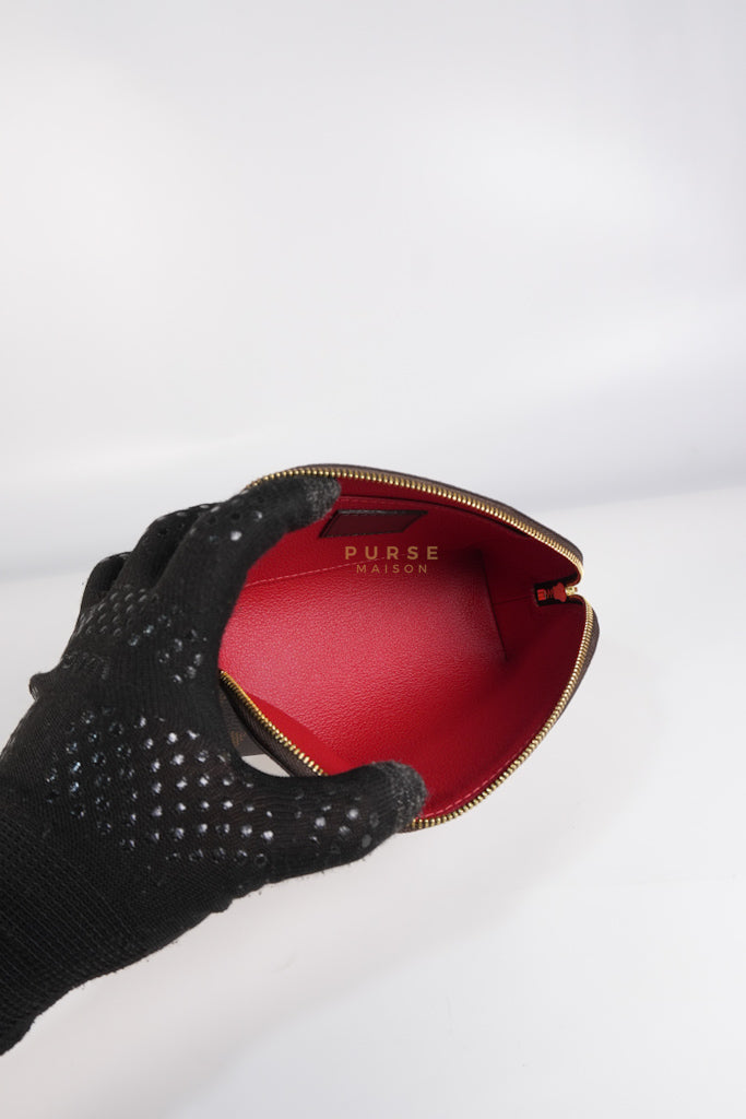 Cosmetic Pouch in Damier Ebene Canvas Red Interior (Date Code: SR3197) | Purse Maison Luxury Bags Shop