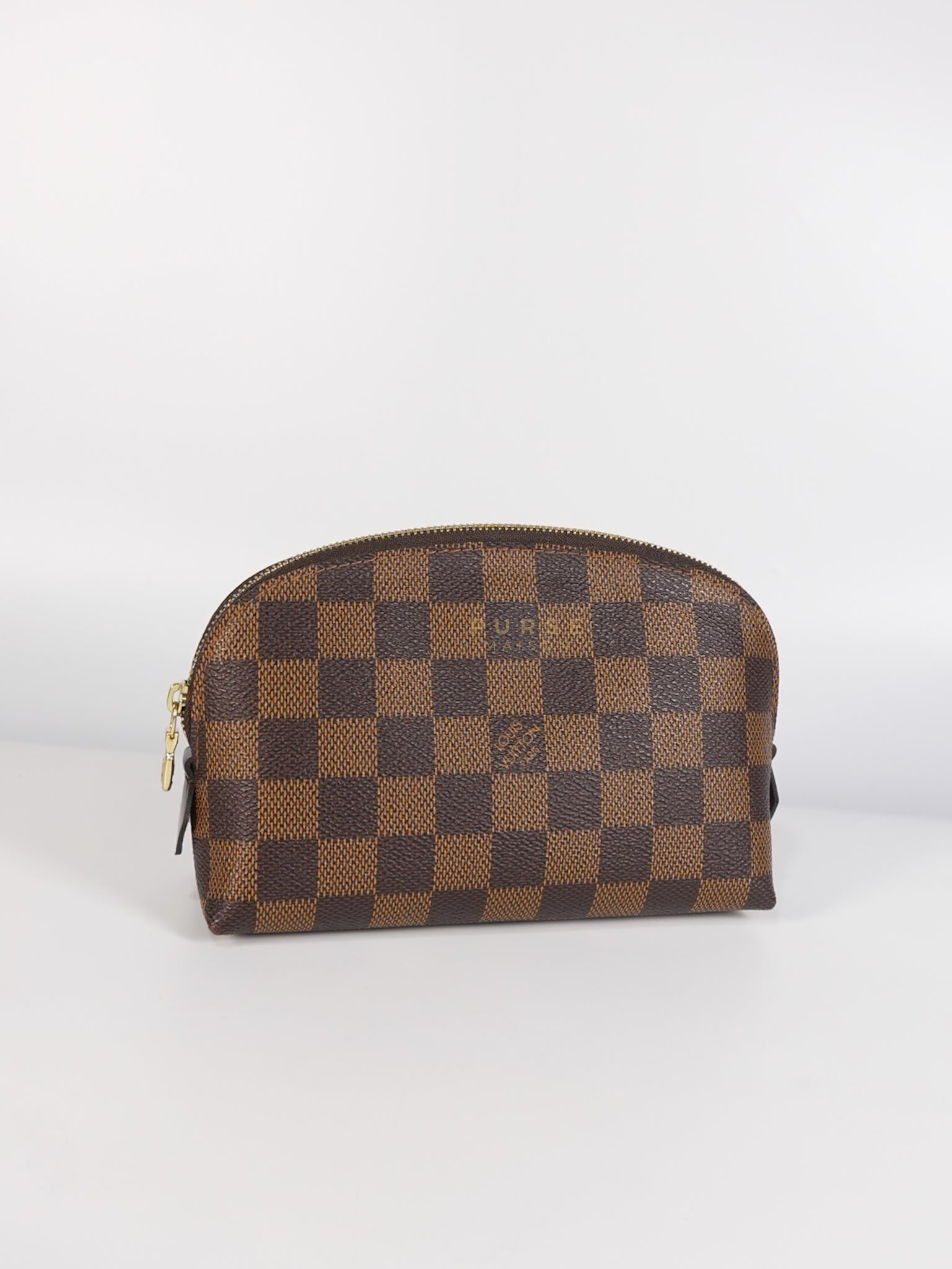 Cosmetic Pouch in Damier Ebene Canvas Red Interior (Date Code: SR3197) | Purse Maison Luxury Bags Shop