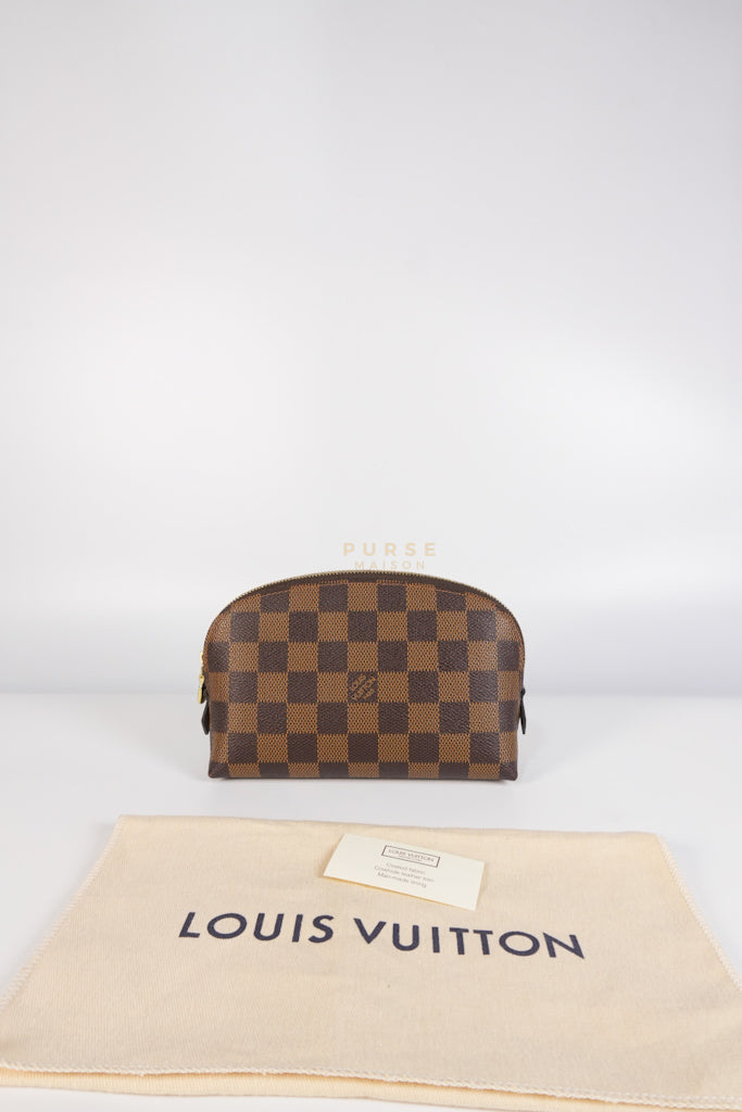 Cosmetic Pouch in Damier Ebene Canvas Red Interior (Date Code: SR3197) | Purse Maison Luxury Bags Shop