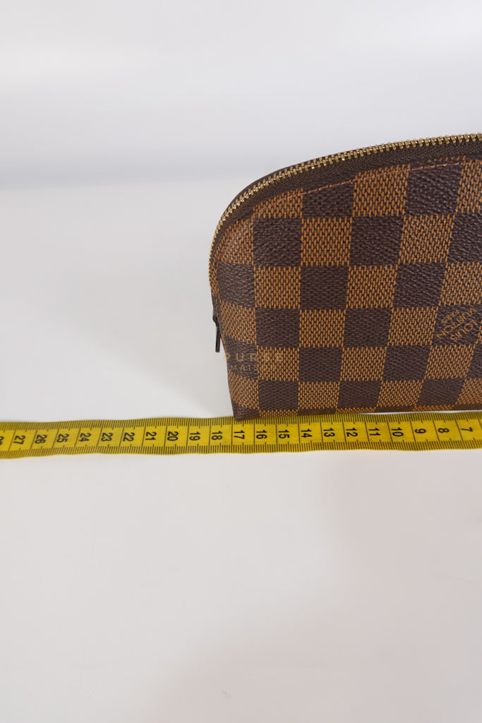Cosmetic Pouch in Damier Ebene Canvas Red Interior (Date Code: SR3197) | Purse Maison Luxury Bags Shop