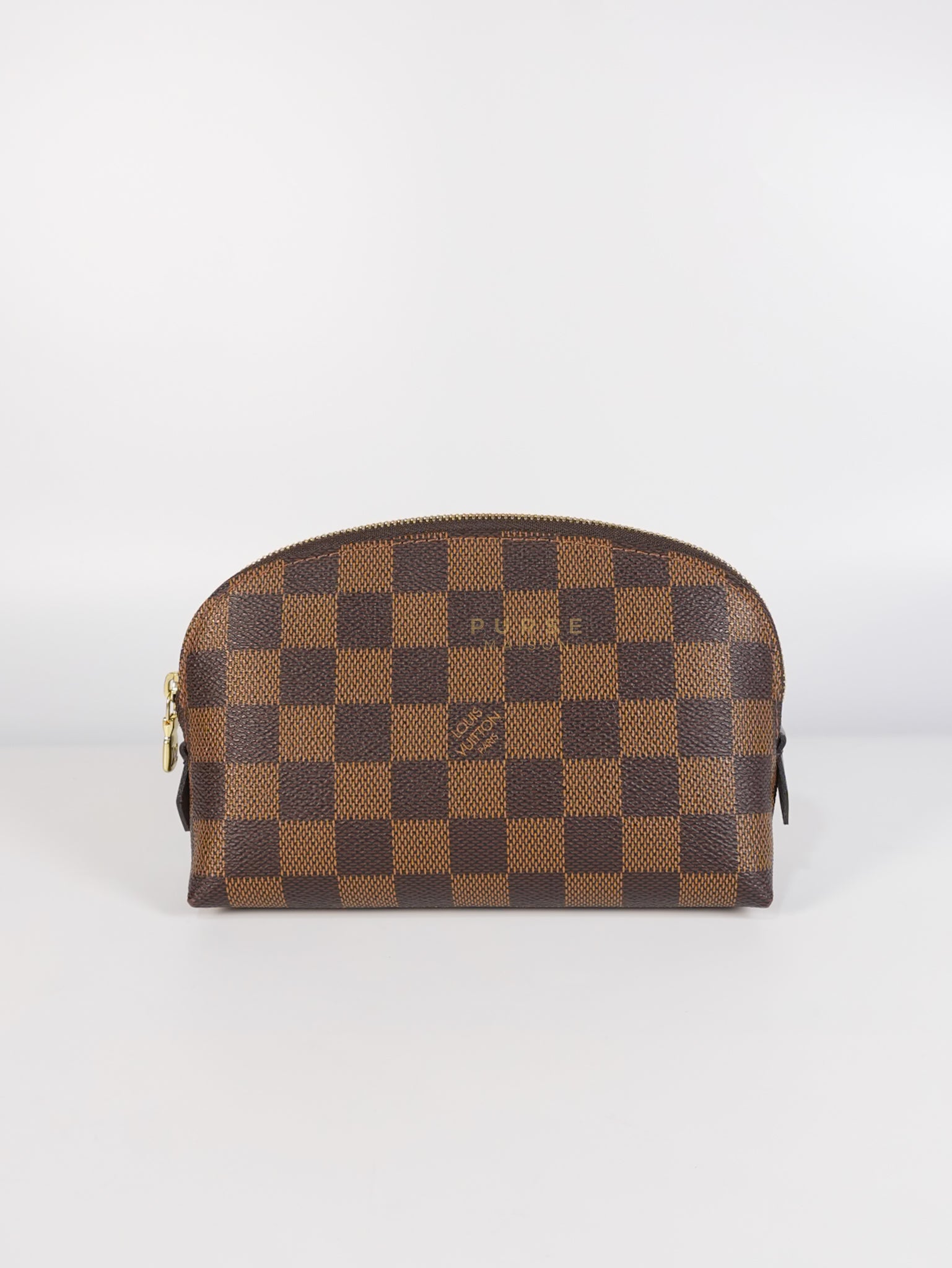 Cosmetic Pouch in Damier Ebene Canvas Red Interior (Date Code: SR3197) | Purse Maison Luxury Bags Shop