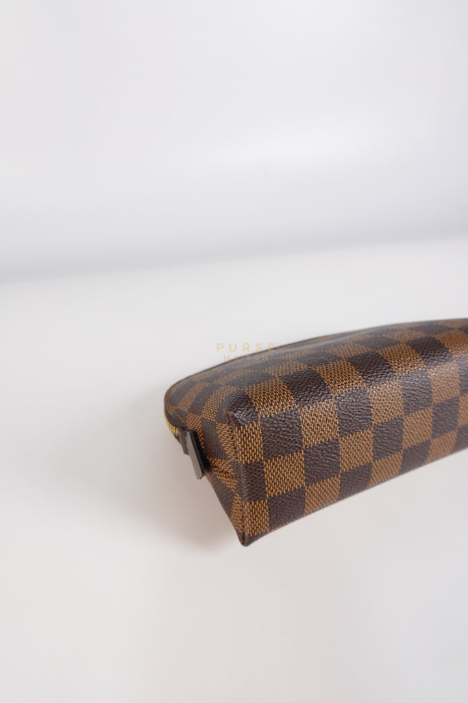 Cosmetic Pouch in Damier Ebene Canvas Red Interior (Date Code: SR3197) | Purse Maison Luxury Bags Shop
