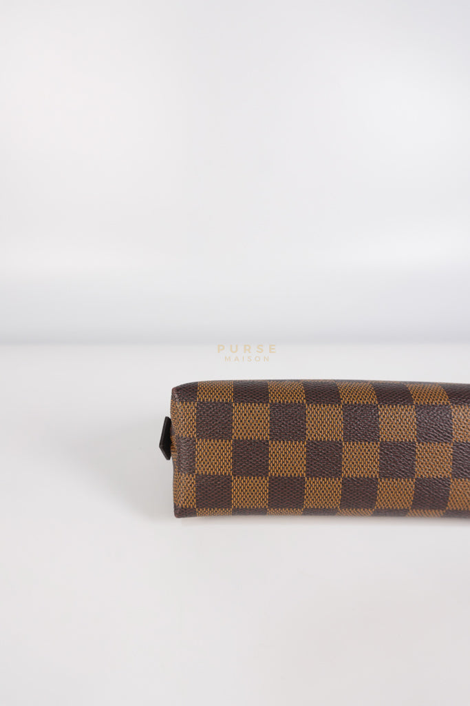 Cosmetic Pouch in Damier Ebene Canvas Red Interior (Date Code: SR3197) | Purse Maison Luxury Bags Shop