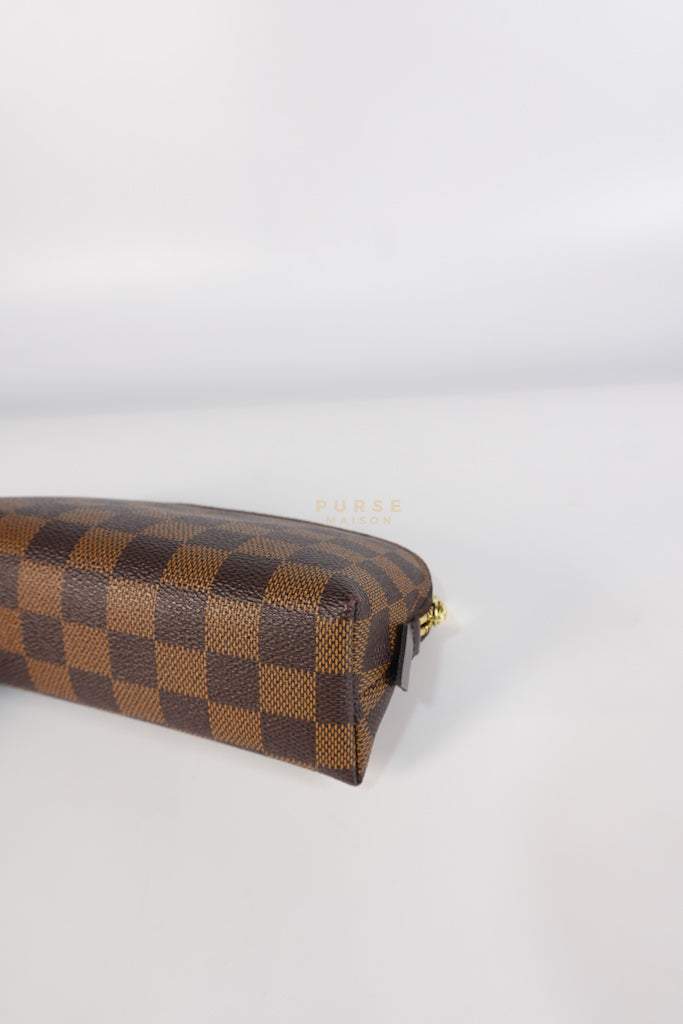 Cosmetic Pouch in Damier Ebene Canvas Red Interior (Date Code: SR3197) | Purse Maison Luxury Bags Shop