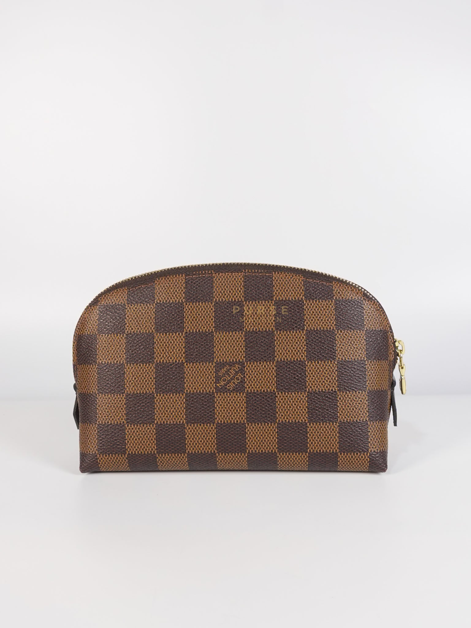 Cosmetic Pouch in Damier Ebene Canvas Red Interior (Date Code: SR3197) | Purse Maison Luxury Bags Shop