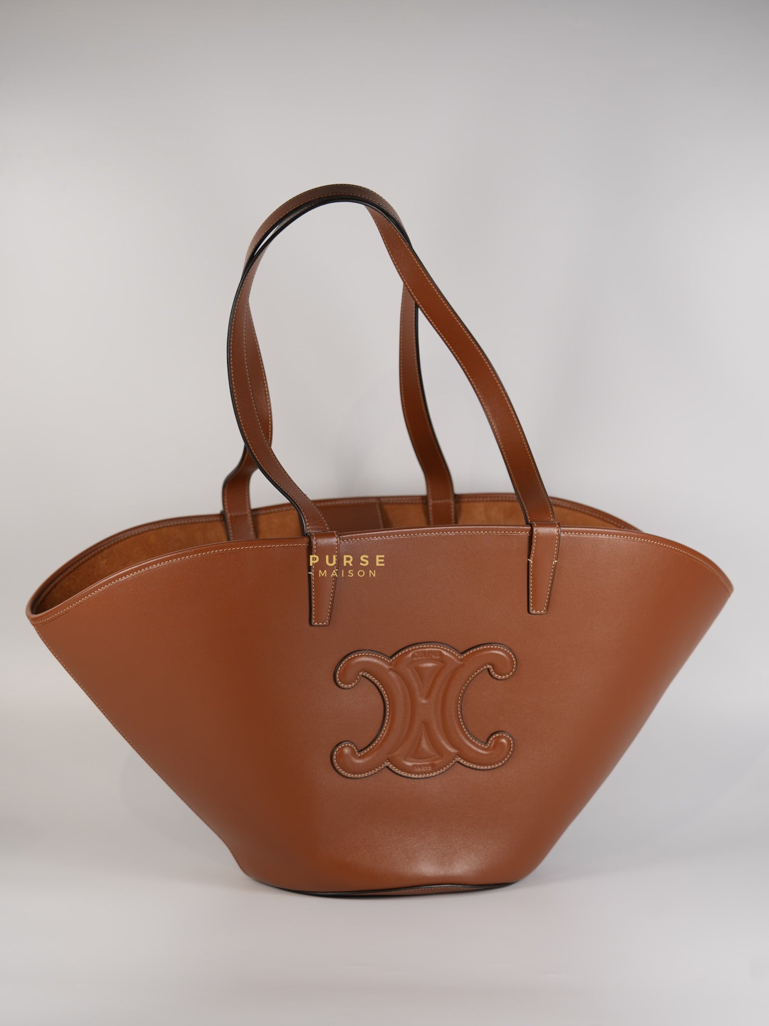 Couffin Cuir Triomphe in Smooth Calfskin-Tan Tote Bag | Purse Maison Luxury Bags Shop