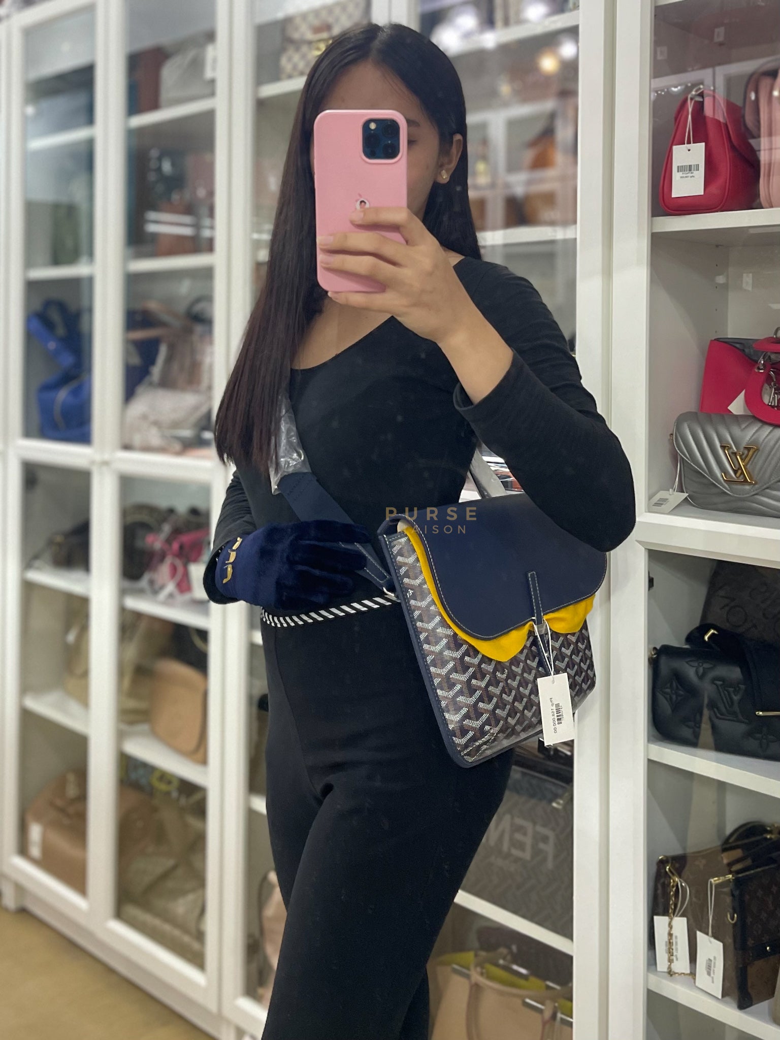 Coursier PM in Navy Blue | Purse Maison Luxury Bags Shop