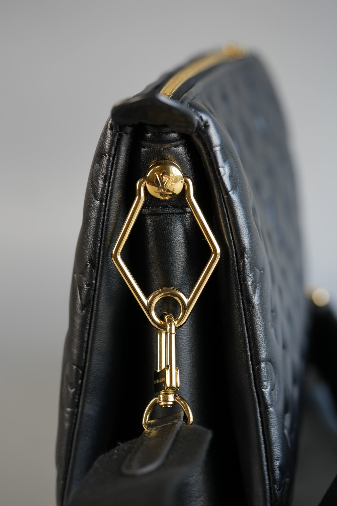 Coussin PM Black Monogram Lambskin in Gold Hardware (Microchip) | Purse Maison Luxury Bags Shop