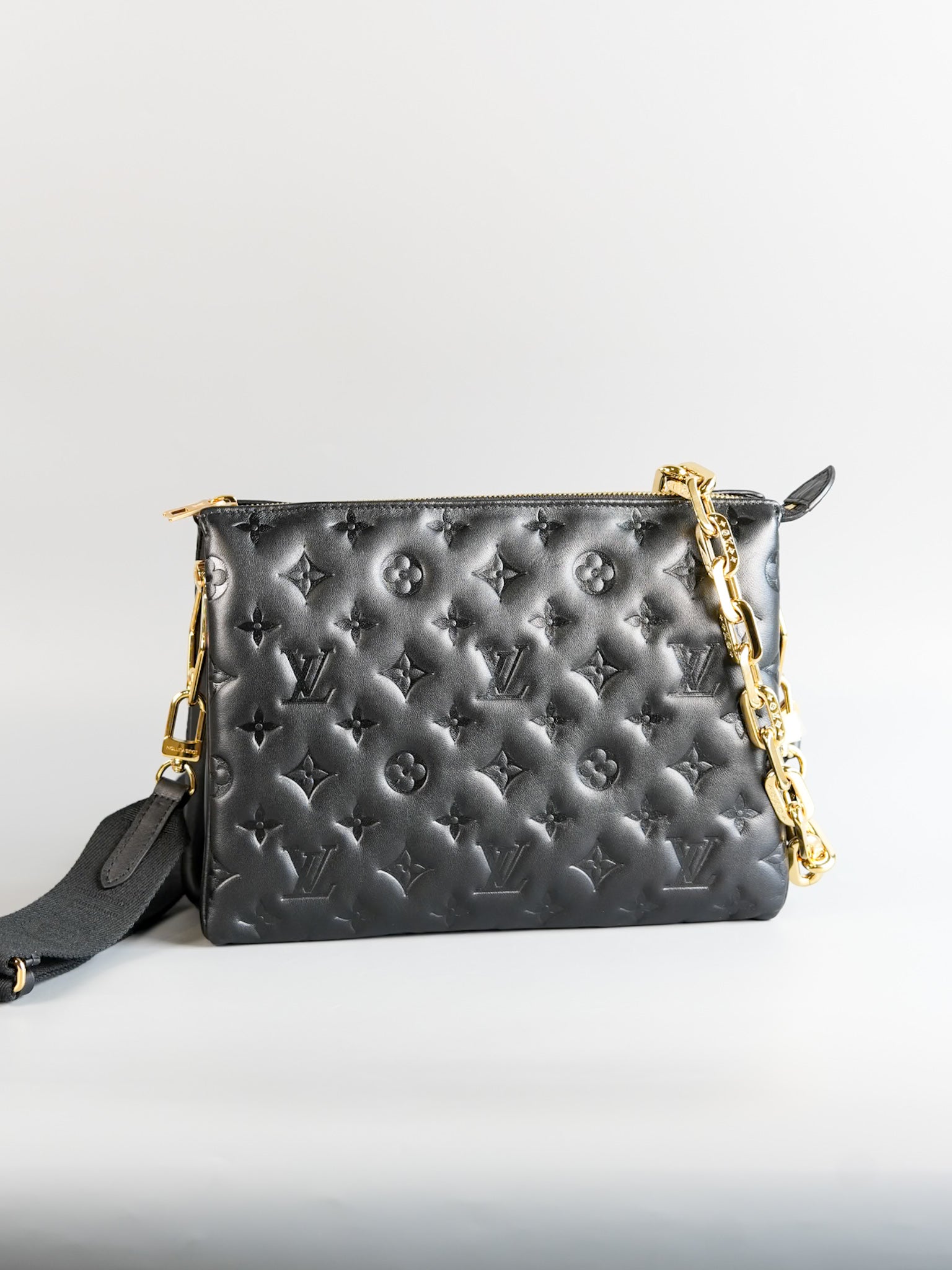 Coussin PM Black Monogram Lambskin in Gold Hardware (Microchip) | Purse Maison Luxury Bags Shop