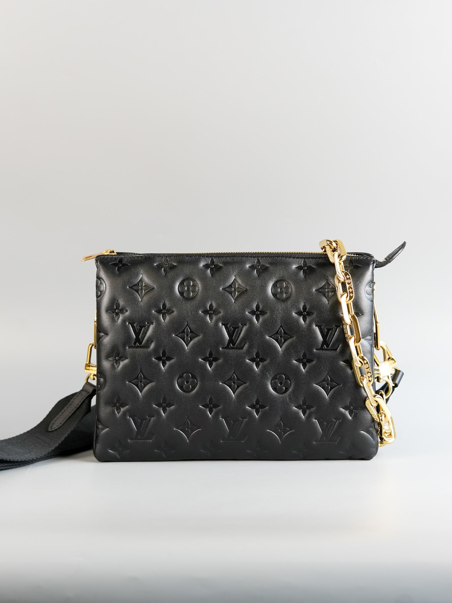 Coussin PM Black Monogram Lambskin in Gold Hardware (Microchip) | Purse Maison Luxury Bags Shop