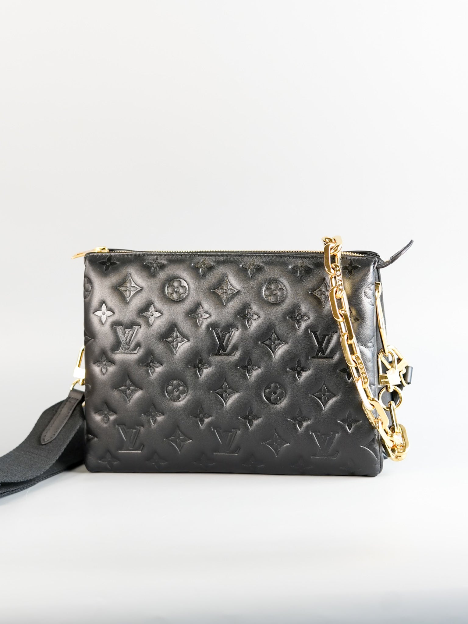 Coussin PM Black Monogram Lambskin in Gold Hardware (Microchip) | Purse Maison Luxury Bags Shop