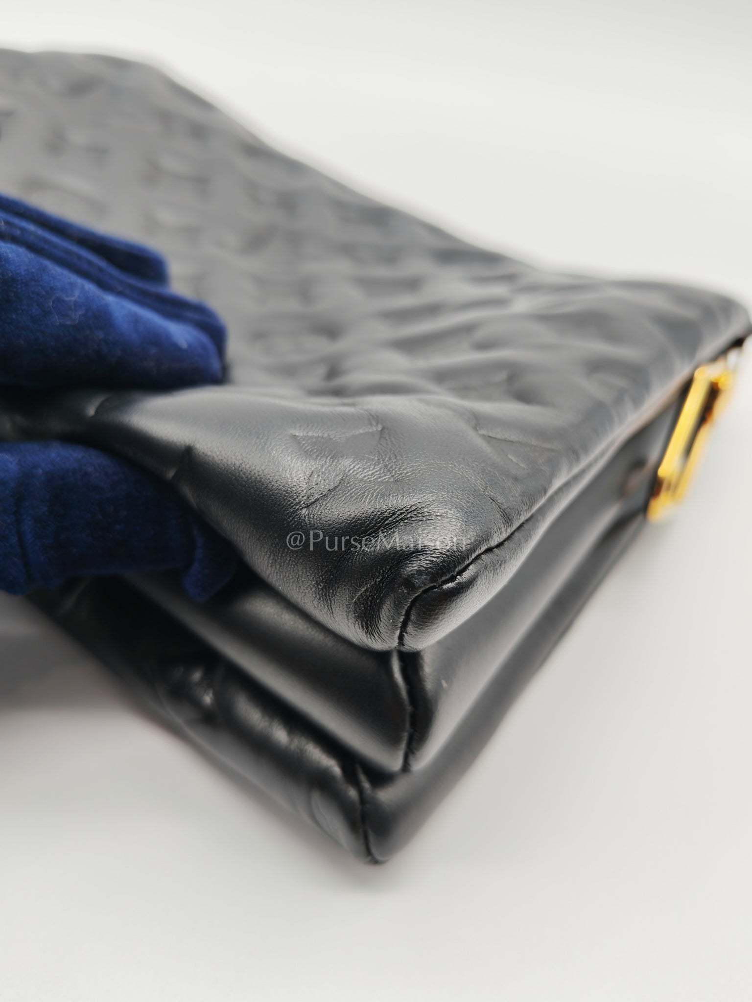Coussin PM Black Monogram Lambskin Leather in Gold Hardware (Microchip) | Purse Maison Luxury Bags Shop