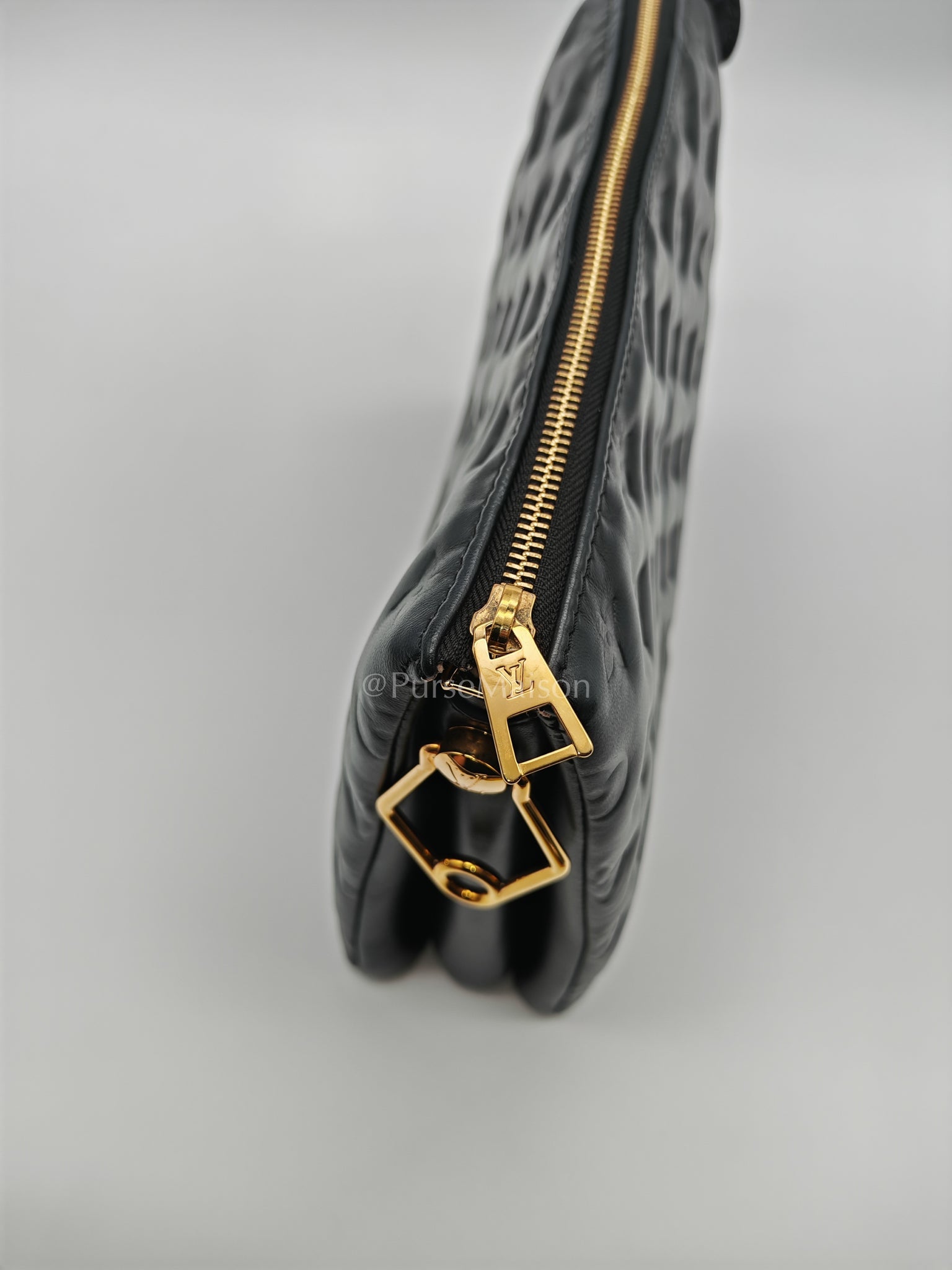 Coussin PM Black Monogram Lambskin Leather in Gold Hardware (Microchip) | Purse Maison Luxury Bags Shop