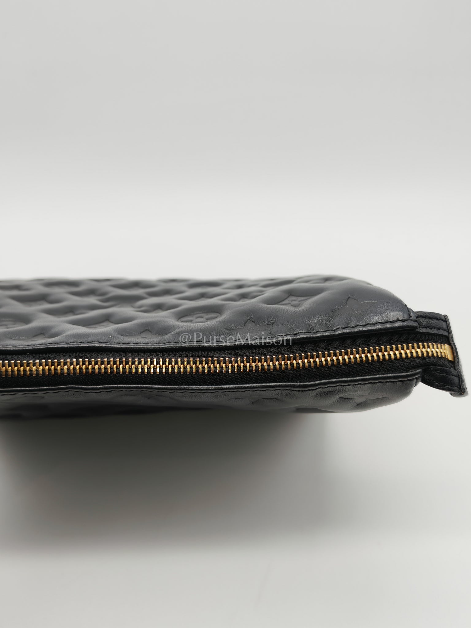 Coussin PM Black Monogram Lambskin Leather in Gold Hardware (Microchip) | Purse Maison Luxury Bags Shop