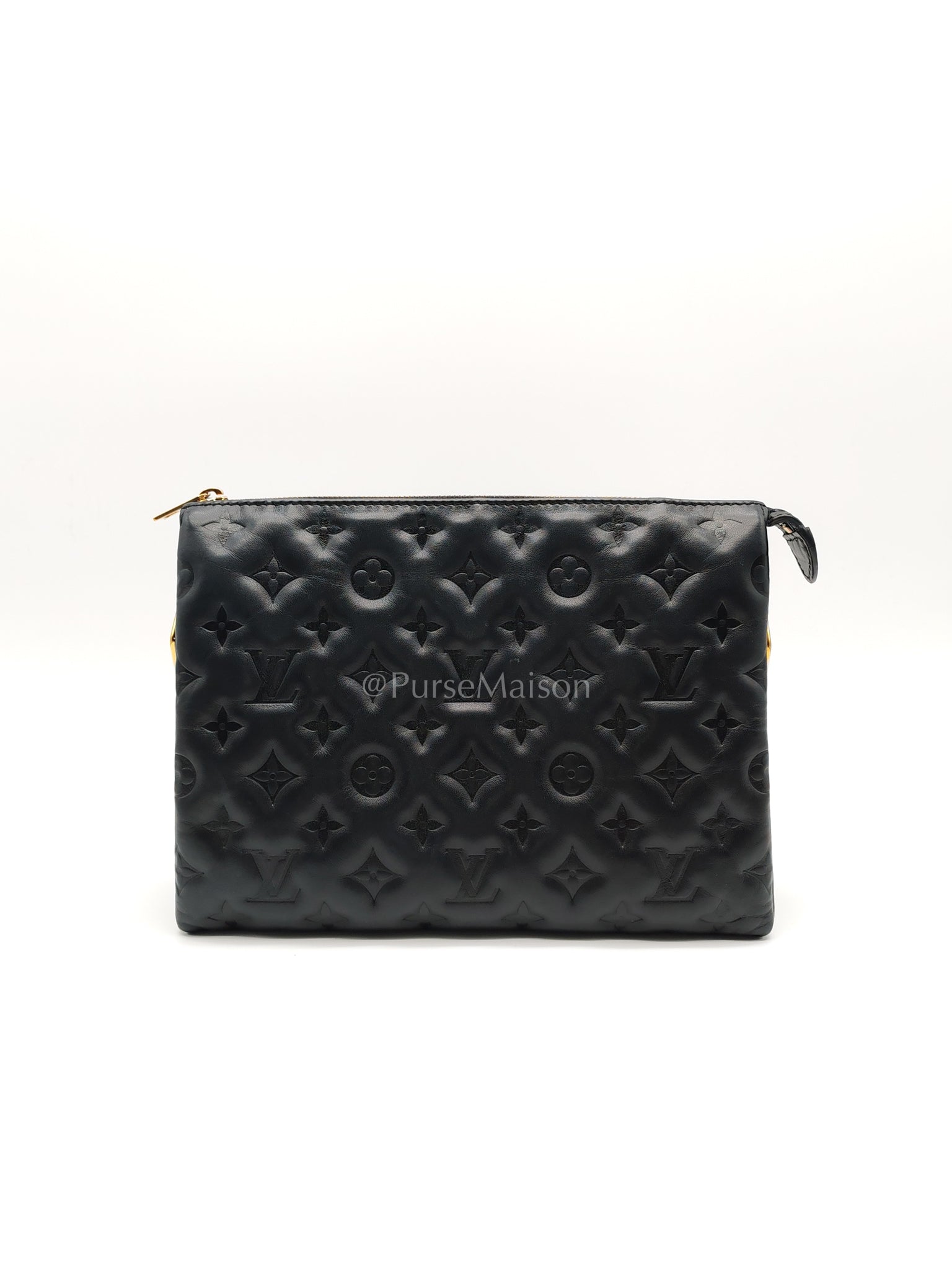 Coussin PM Black Monogram Lambskin Leather in Gold Hardware (Microchip) | Purse Maison Luxury Bags Shop