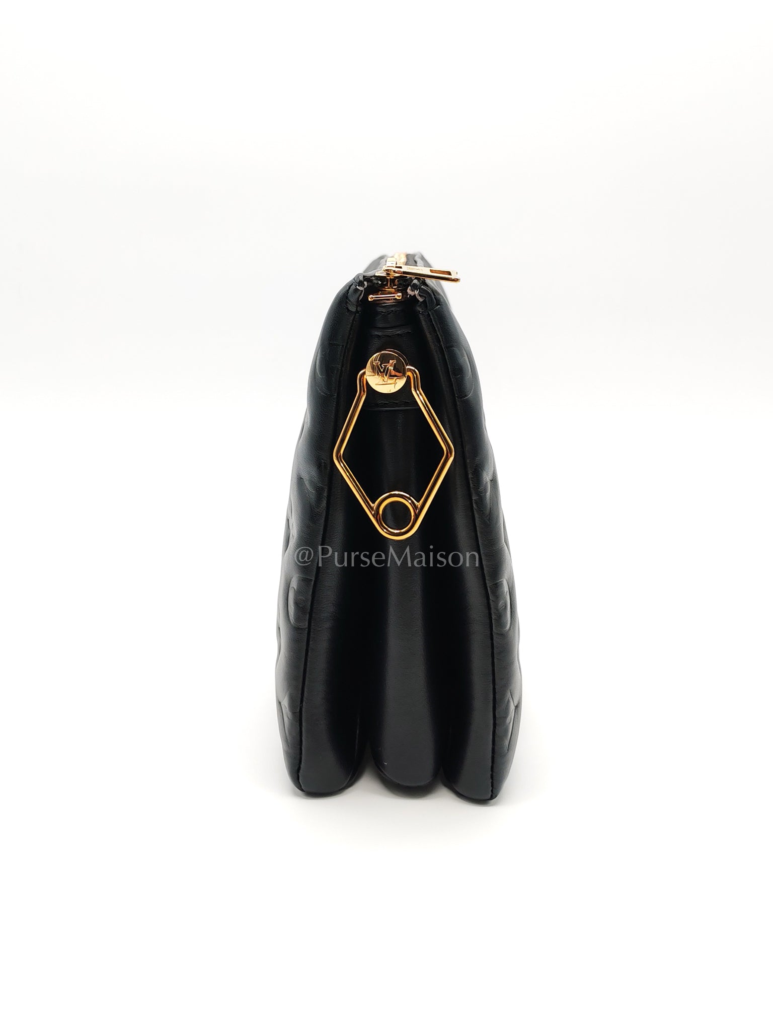 Coussin PM Black Monogram Lambskin Leather in Gold Hardware (Microchip) | Purse Maison Luxury Bags Shop