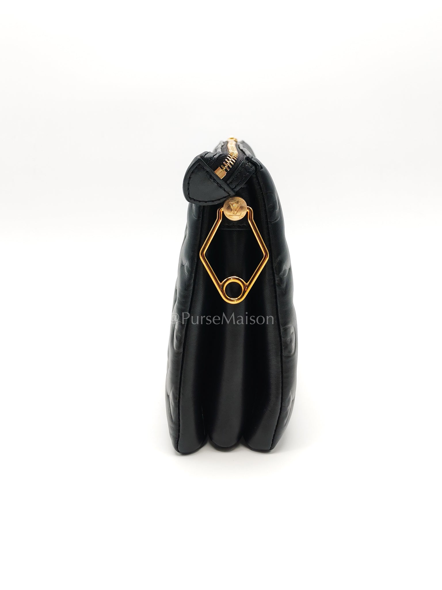 Coussin PM Black Monogram Lambskin Leather in Gold Hardware (Microchip) | Purse Maison Luxury Bags Shop