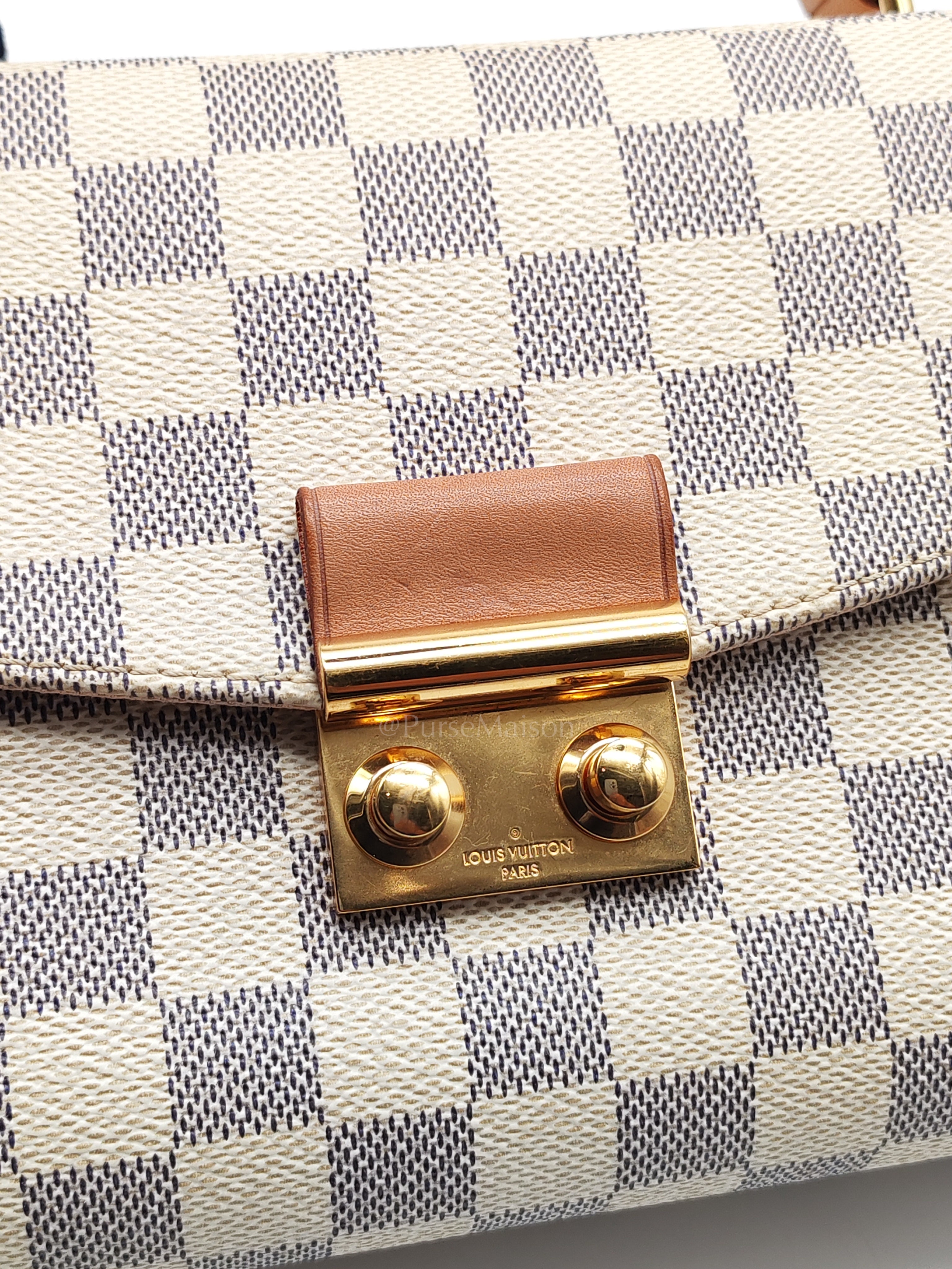 Croisette in Damier Azur Canvas & Gold Hardware (Datecode: ML2189) | Purse Maison Luxury Bags Shop