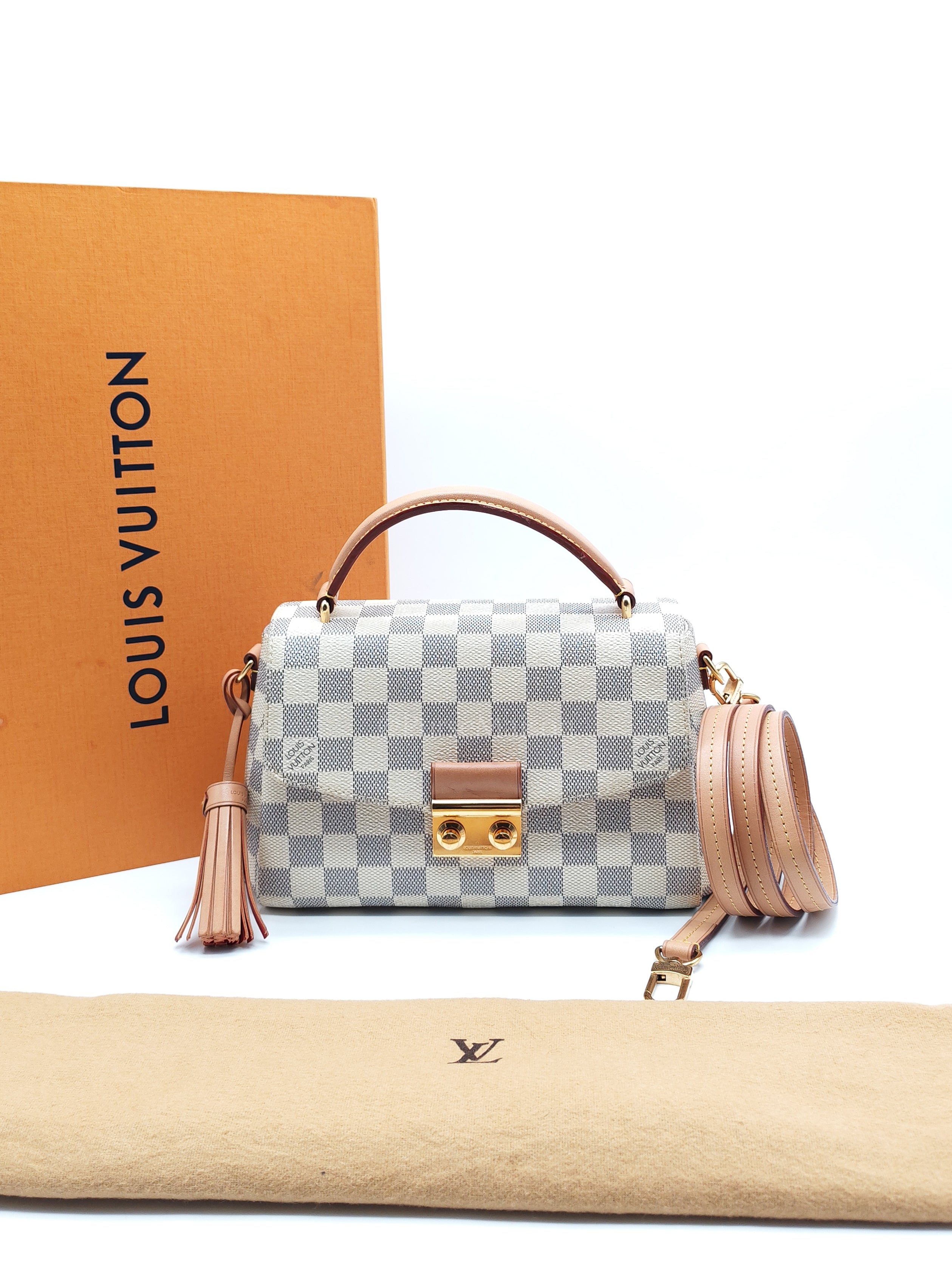 Croisette in Damier Azur Canvas & Gold Hardware (Datecode: ML2189) | Purse Maison Luxury Bags Shop