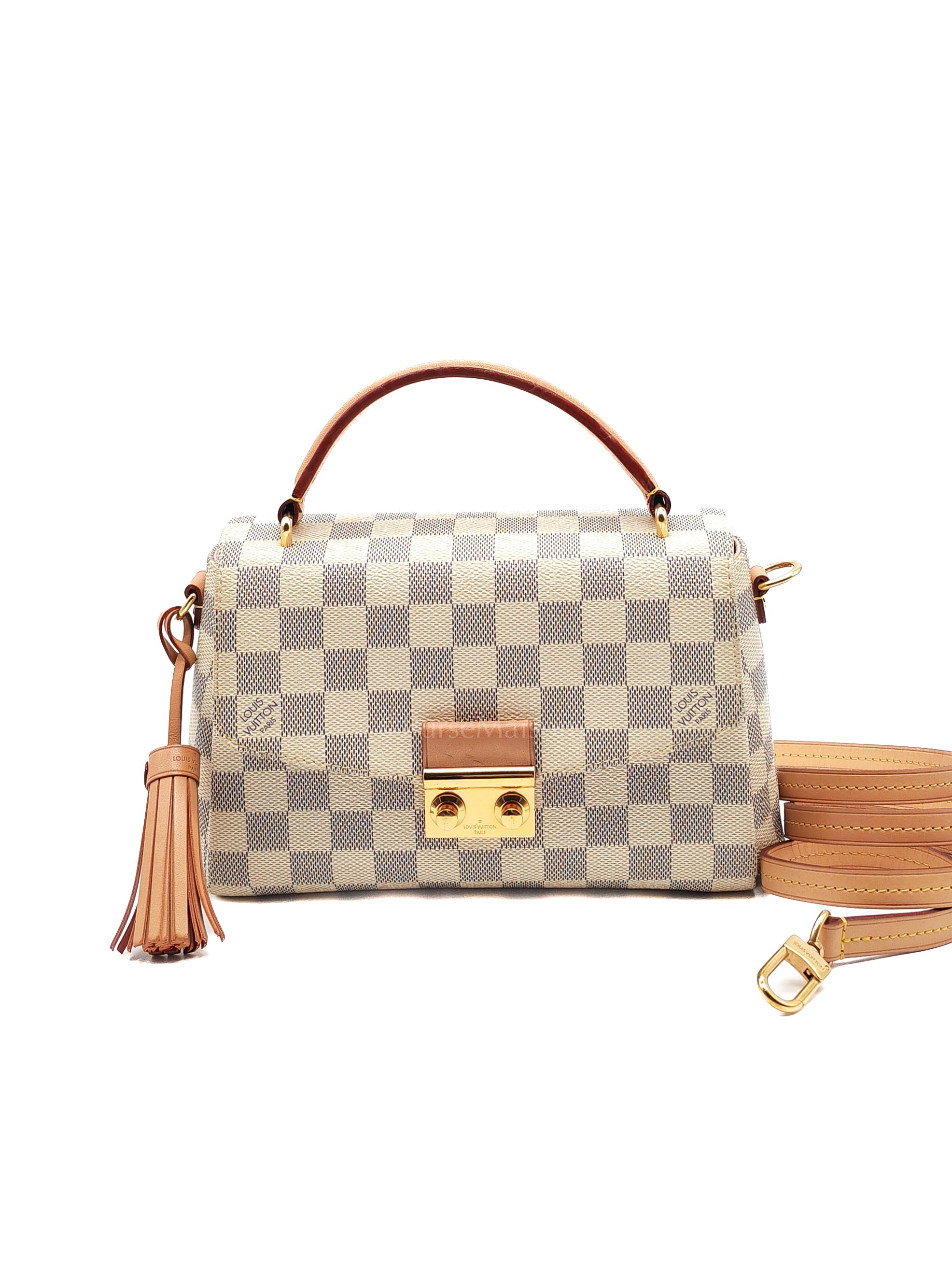 Croisette in Damier Azur Canvas & Gold Hardware (Datecode: ML2189) | Purse Maison Luxury Bags Shop