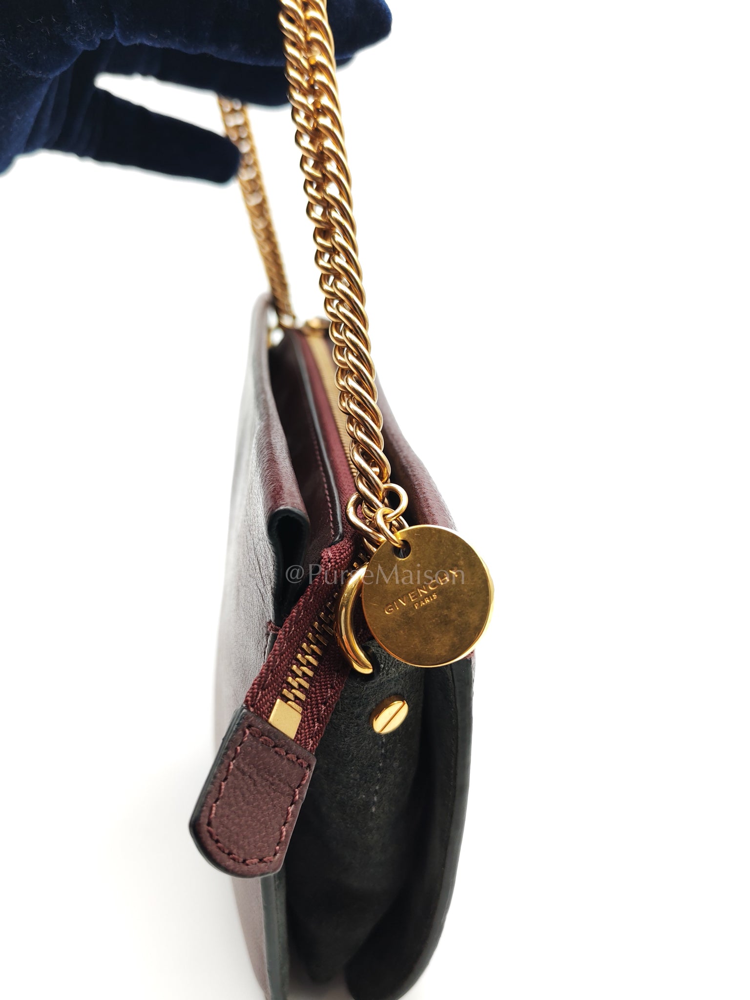 Cross 3 Burgundy in Calfskin Leather Crossbody Bag | Purse Maison Luxury Bags Shop
