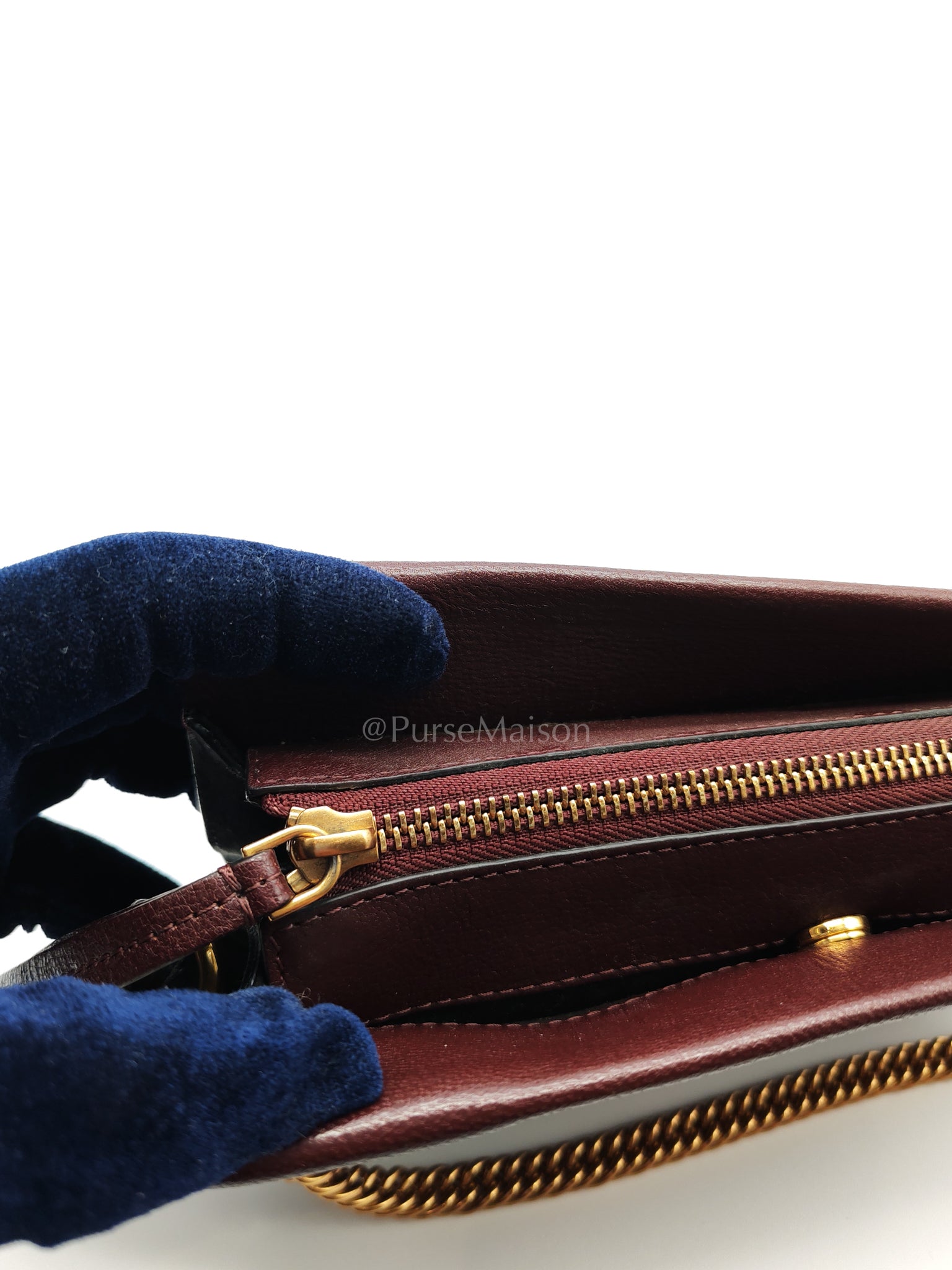 Cross 3 Burgundy in Calfskin Leather Crossbody Bag | Purse Maison Luxury Bags Shop