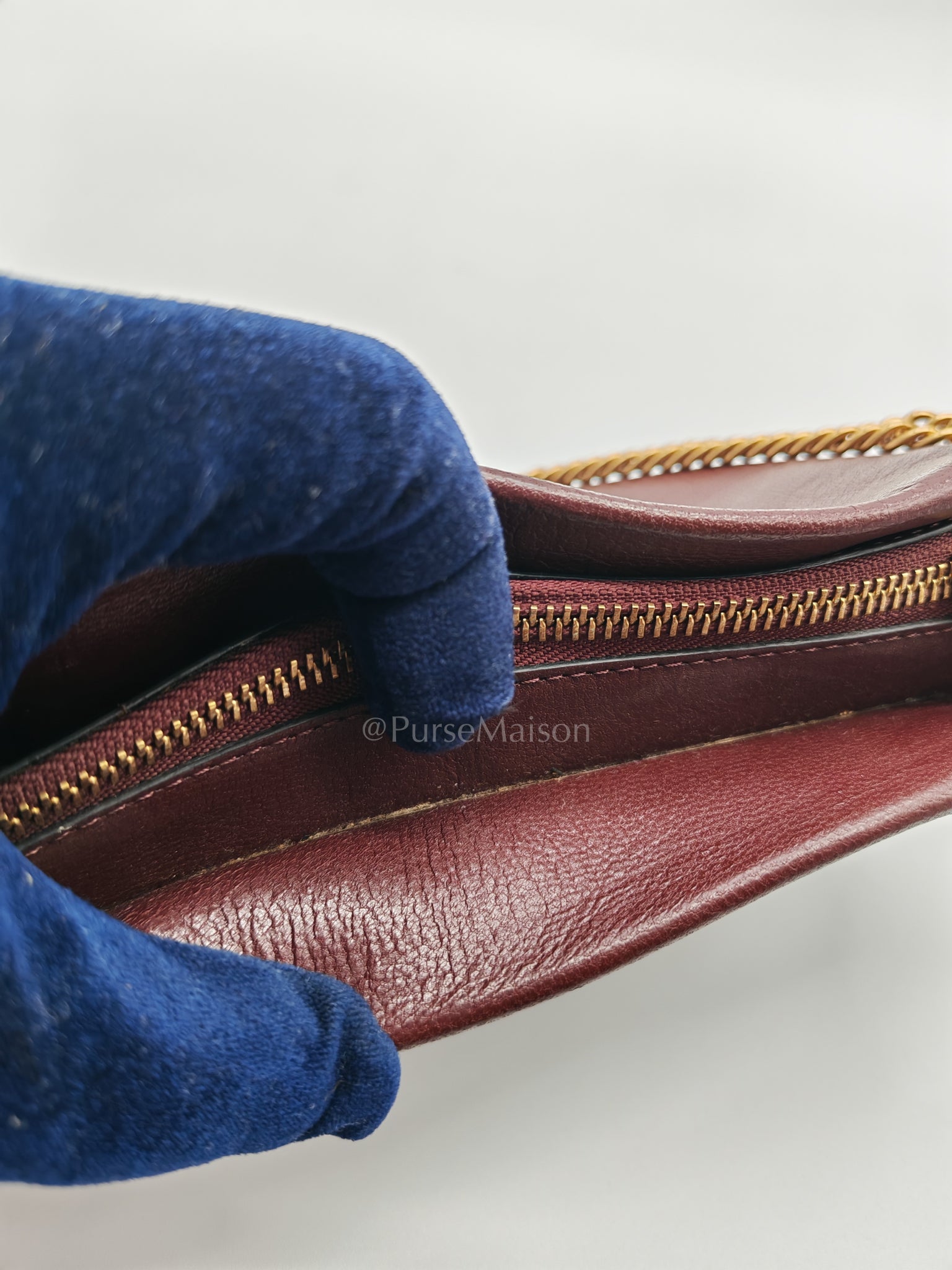 Cross 3 Burgundy in Calfskin Leather Crossbody Bag | Purse Maison Luxury Bags Shop