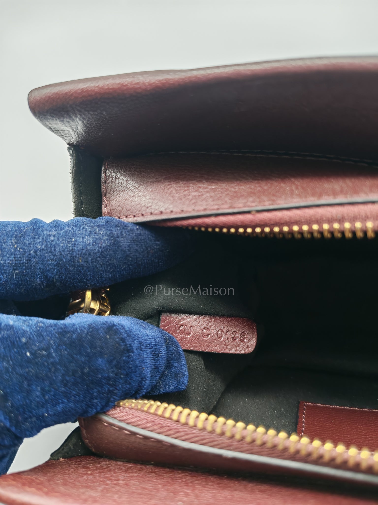 Cross 3 Burgundy in Calfskin Leather Crossbody Bag | Purse Maison Luxury Bags Shop