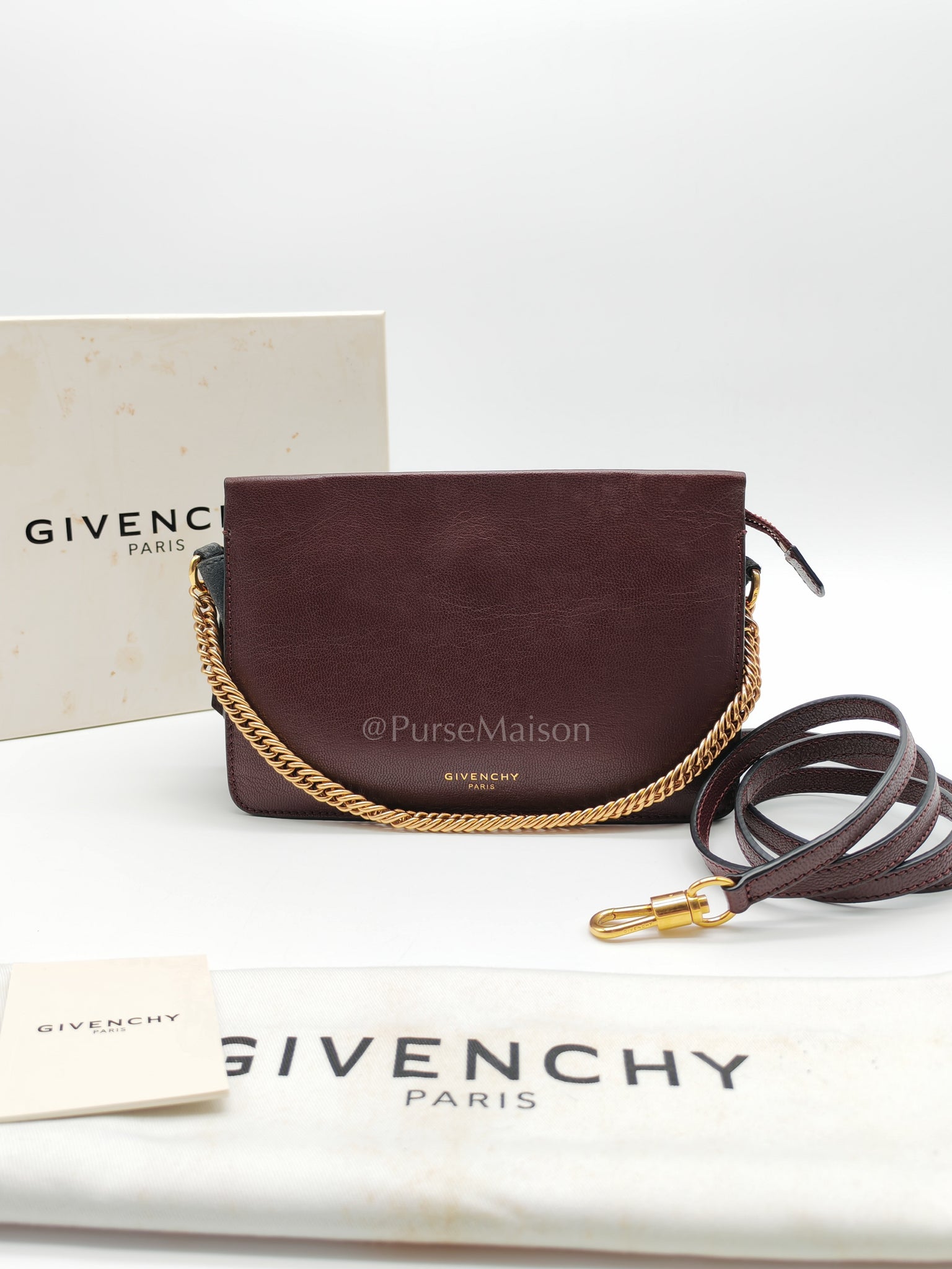 Cross 3 Burgundy in Calfskin Leather Crossbody Bag | Purse Maison Luxury Bags Shop