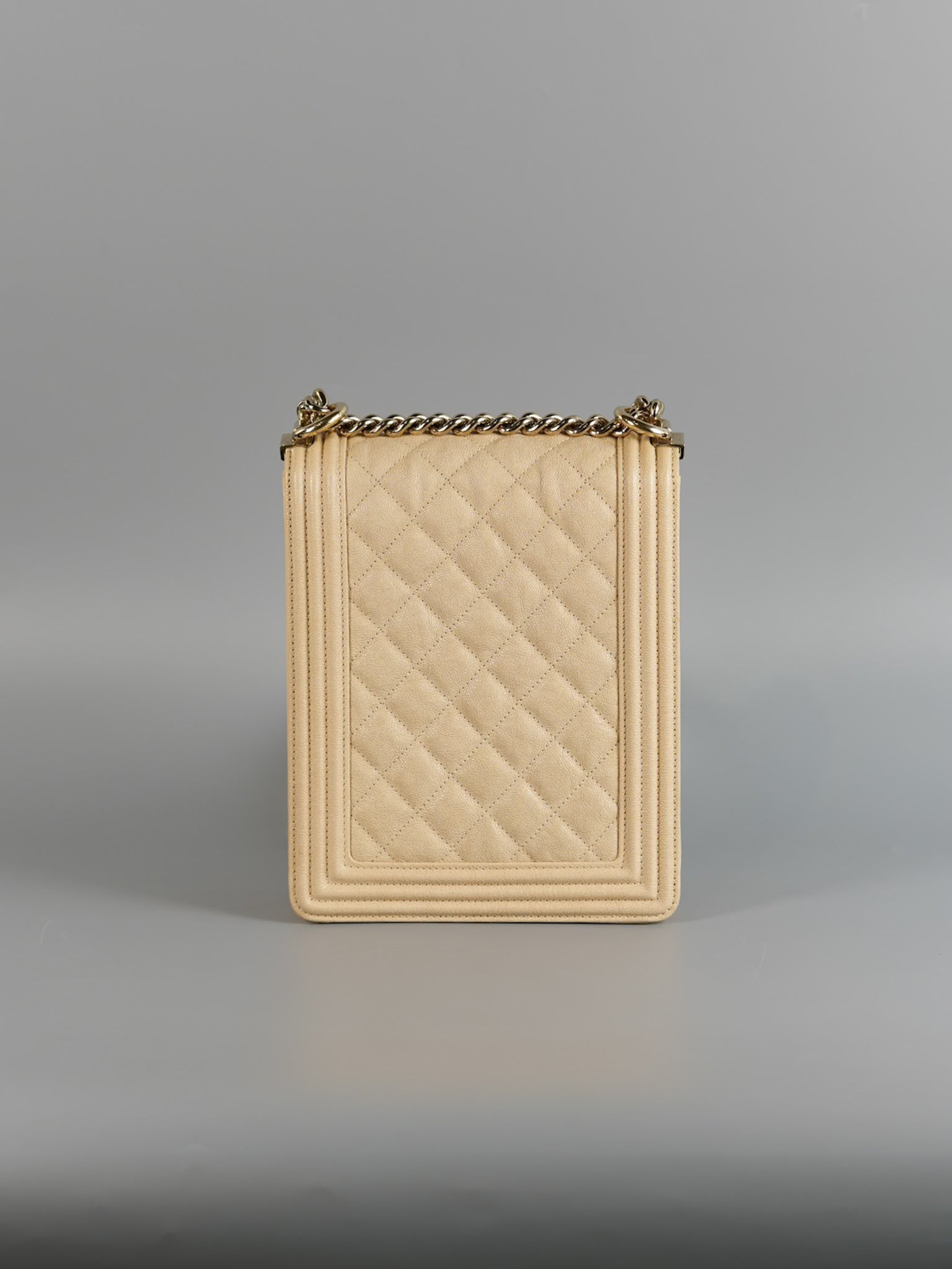 Cruise Boy North South in Light Beige Caviar Leather and Light Gold Hardware Series 29 | Purse Maison Luxury Bags Shop