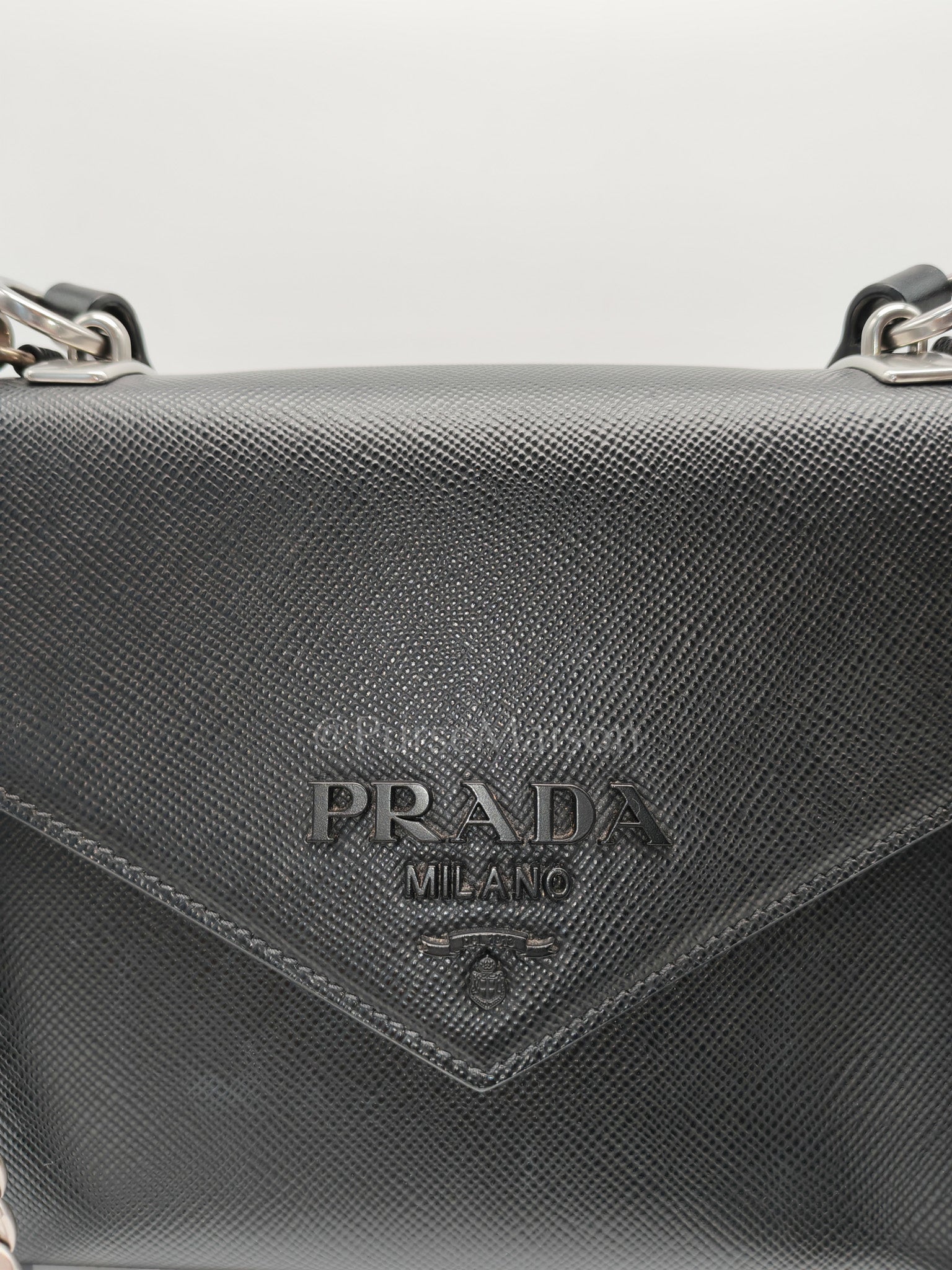 Cuir Monochrome Envelope Flap Shoulder Bag in Black Calfskin Leather & Ruthenium Hardware | Purse Maison Luxury Bags Shop
