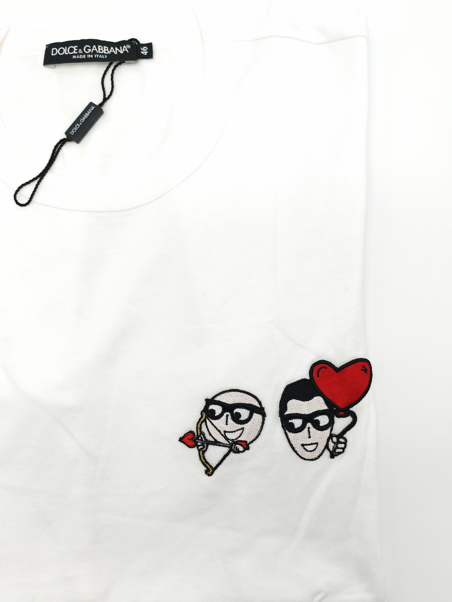 Cupid Heart White T-shirt for Men Size 46 | Purse Maison Luxury Bags Shop