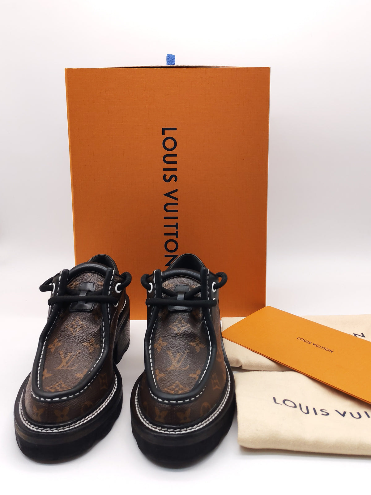 Louis Vuitton Beaubourg Platform Derby Shoes in Monogram Canvas Size 38 EU (25 cm)