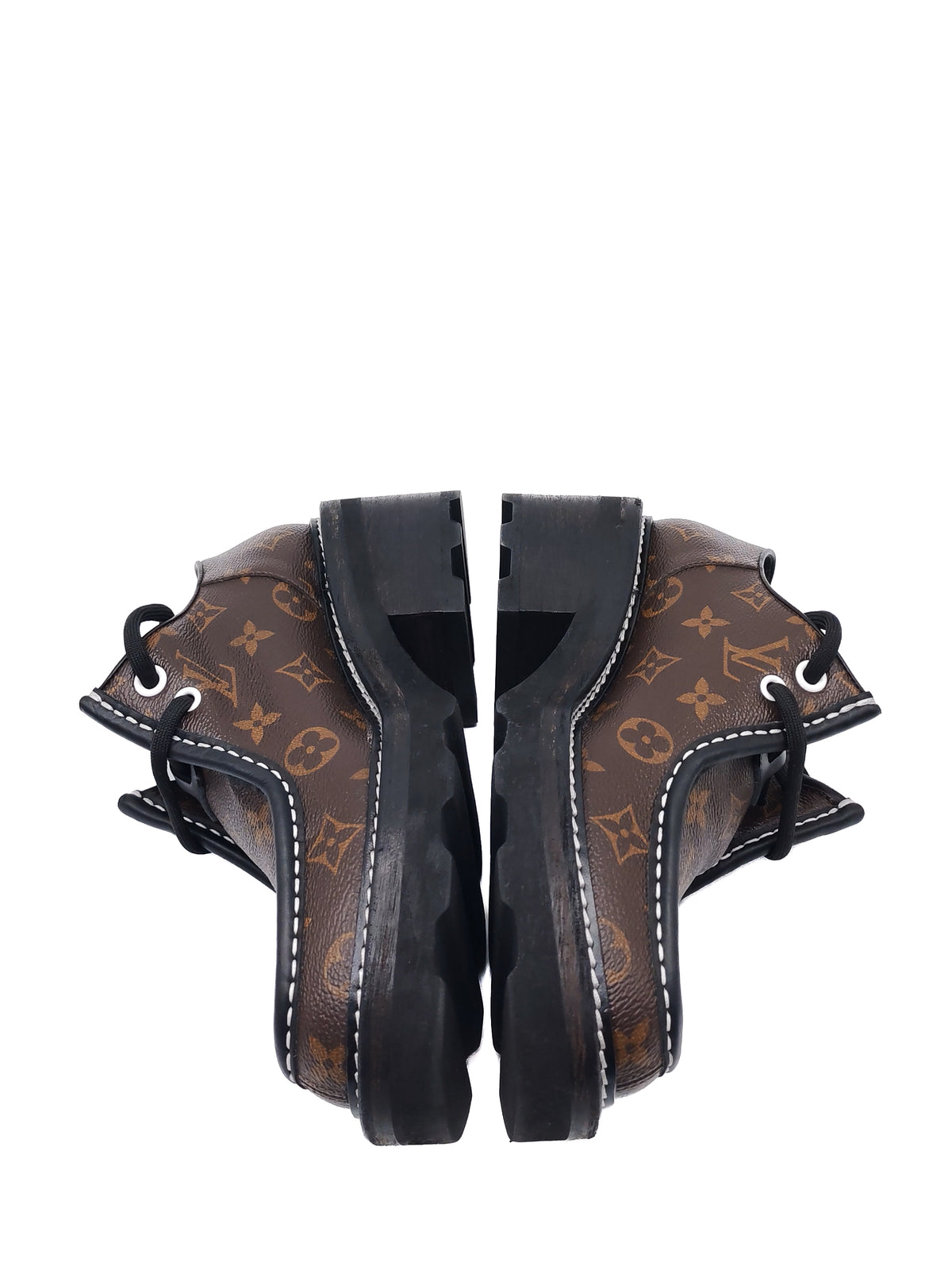 Louis Vuitton Beaubourg Platform Derby Shoes in Monogram Canvas Size 38 EU (25 cm)