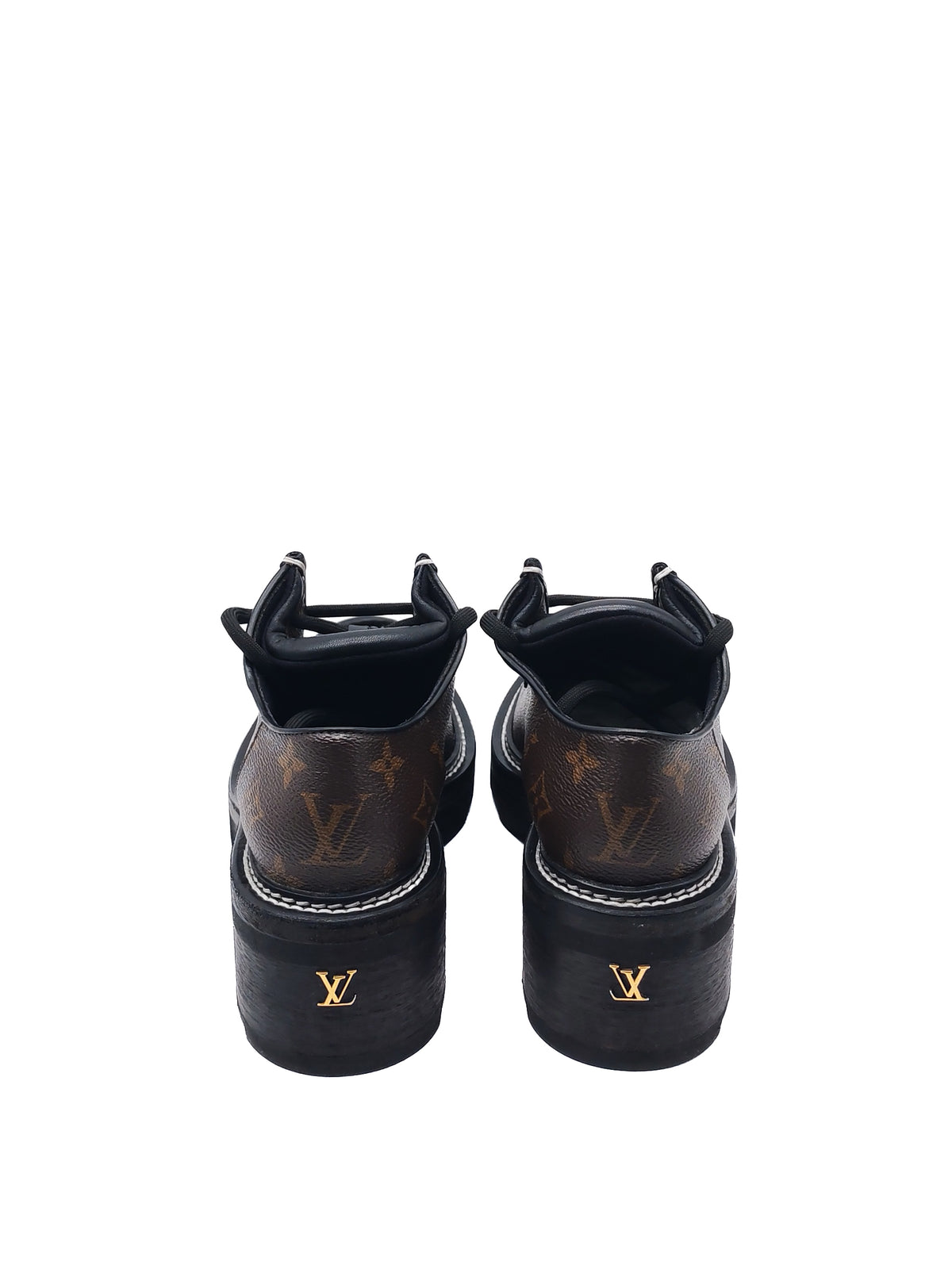 Louis Vuitton Beaubourg Platform Derby Shoes in Monogram Canvas Size 38 EU (25 cm)