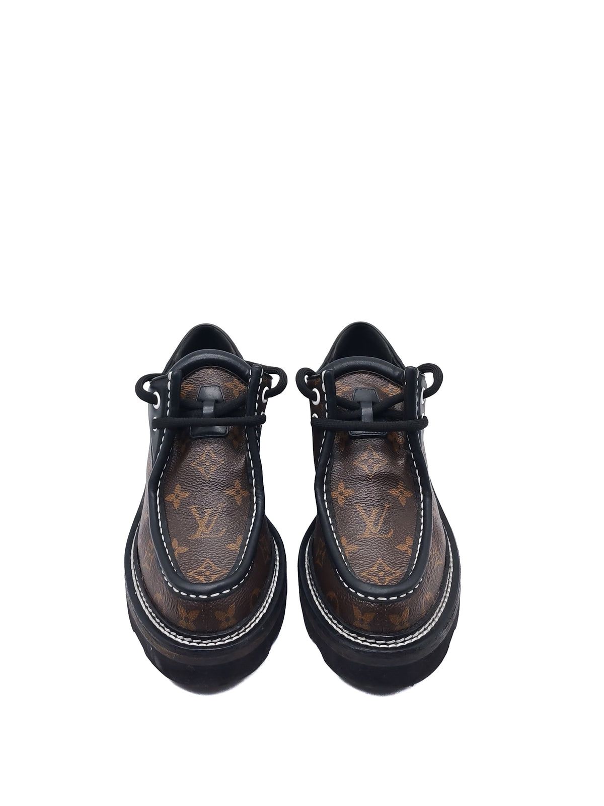 Louis Vuitton Beaubourg Platform Derby Shoes in Monogram Canvas Size 38 EU (25 cm)