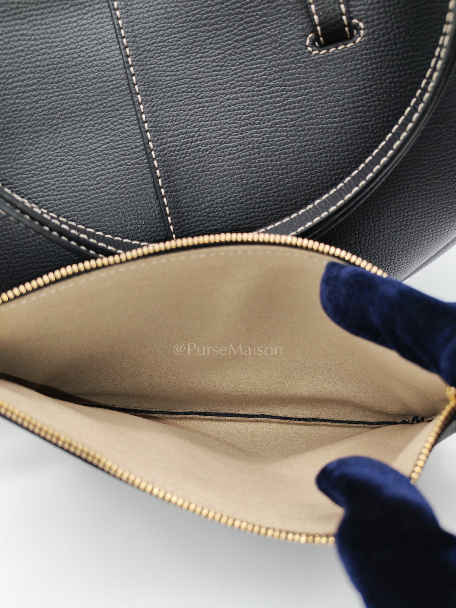 Cyme Mini in Black Grained Leather Tote Bag | Purse Maison Luxury Bags Shop
