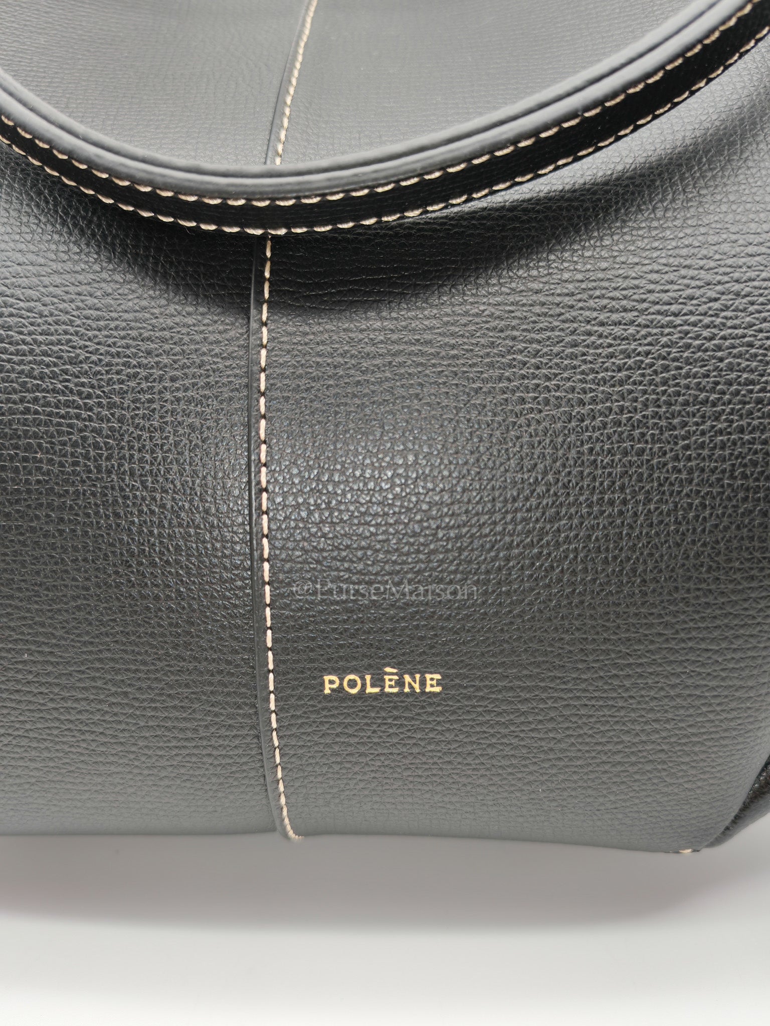Cyme Mini in Black Grained Leather Tote Bag | Purse Maison Luxury Bags Shop