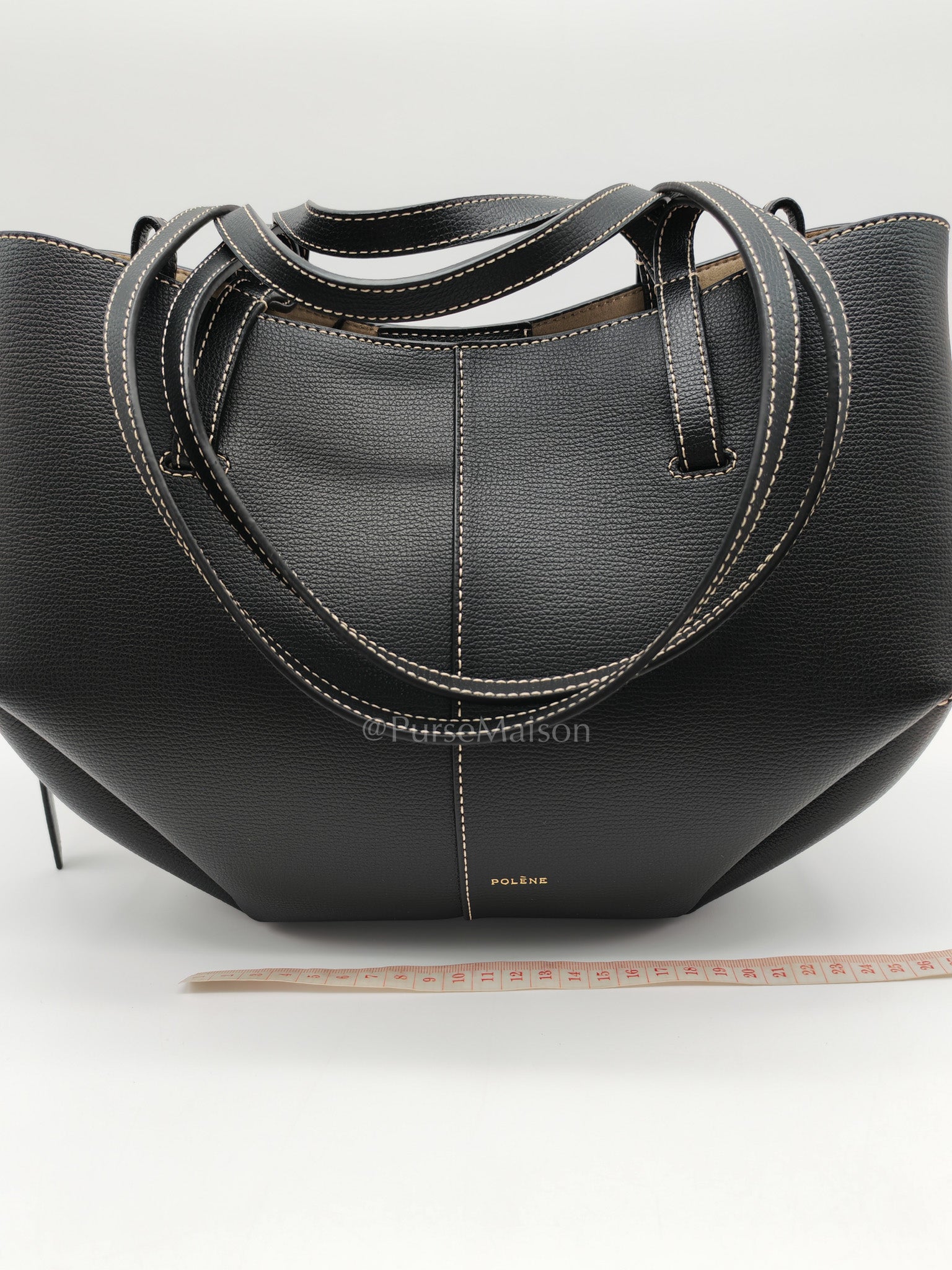 Cyme Mini in Black Grained Leather Tote Bag | Purse Maison Luxury Bags Shop